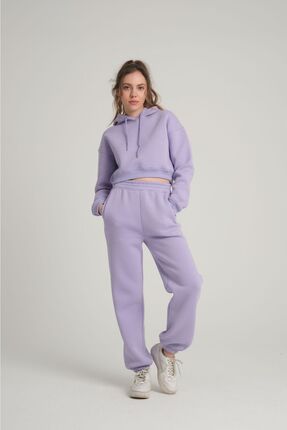 Sumain Design Şardonlu Lila Jogger Eşofman ( Polarlı )