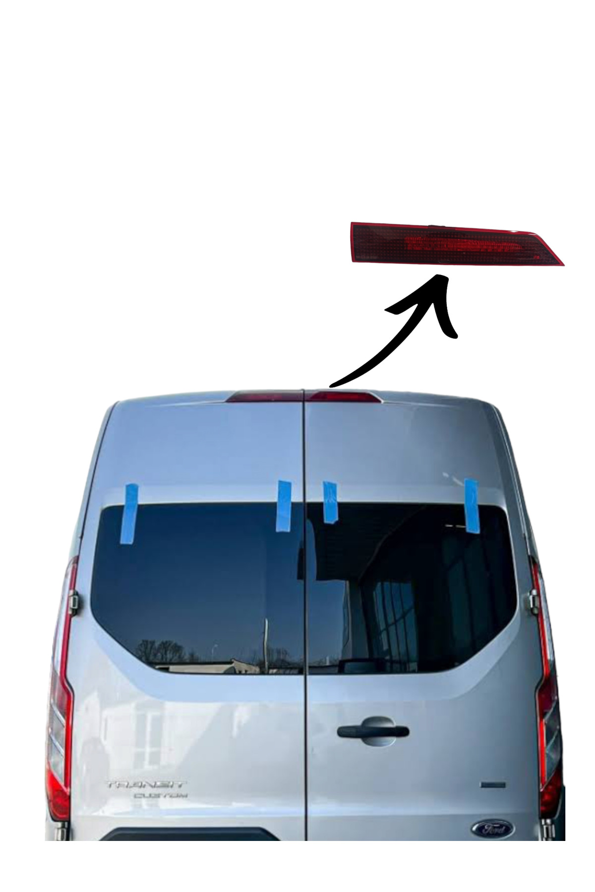 senpart Ford Transit Custom Uyumlu Arka Tepe 3. Stop Lambası Çift