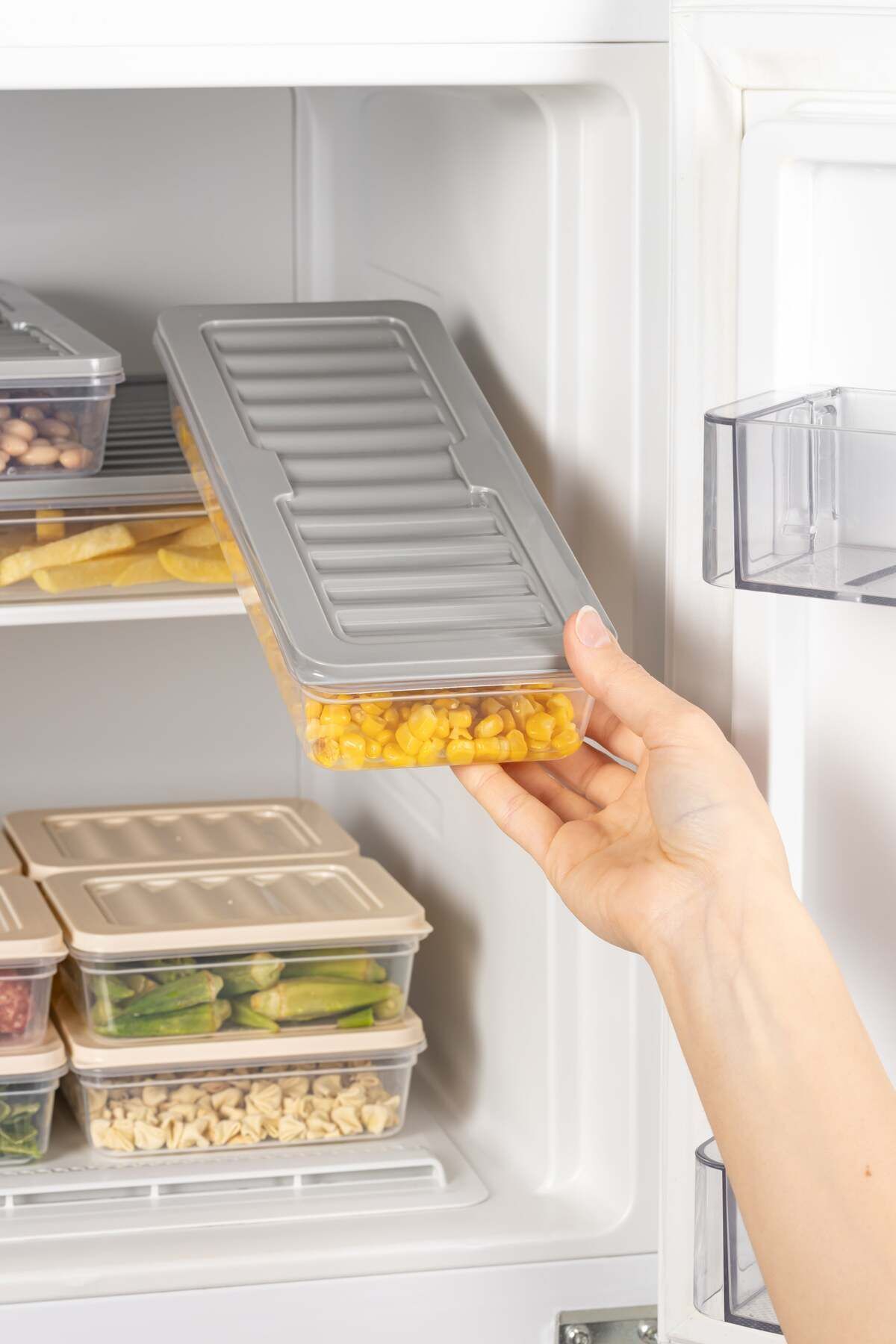 NY HOME-Set of 9 Freshbox - Gray Storage Container Suitable for Microwave and Diffraction 3