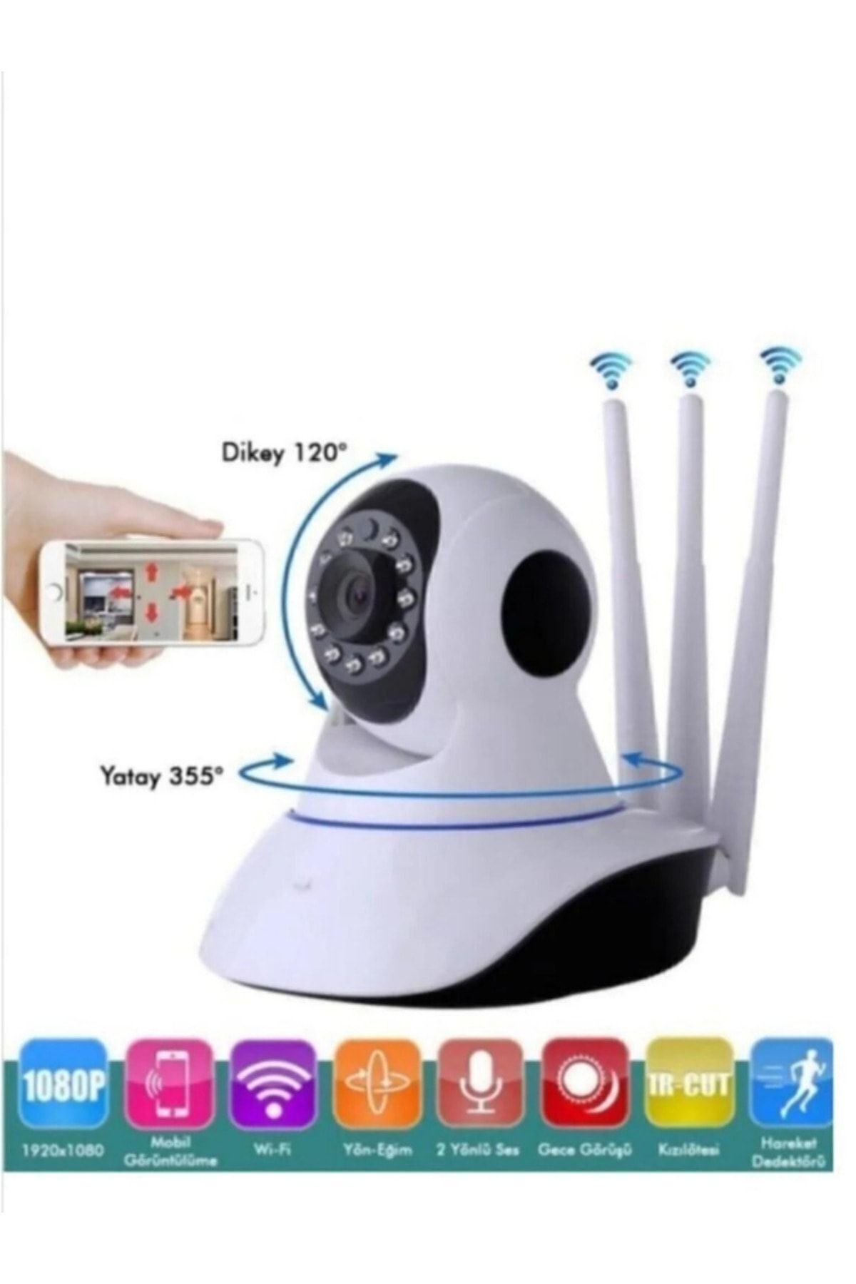 ATAsoft Gece Görüşlü Kablosuz Bebek Izleme Kamerası Wifi Ip Kamera fotoğrafı 2 (önizleme)