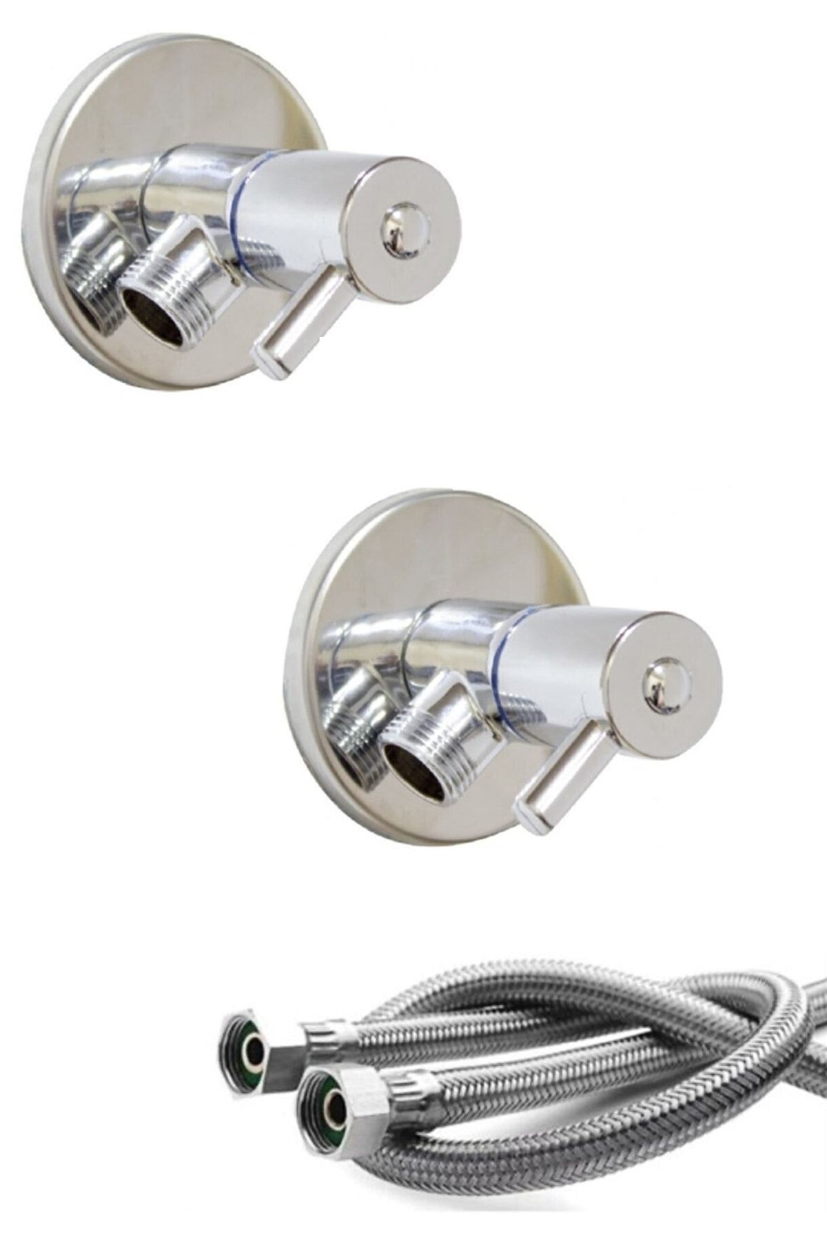 Trend Musluk Klozet Flex Bağlantı Takımı 2 Adet Flex Hortum 2 Adet Klozet Çubuk Taharet Musluğu Aynalı