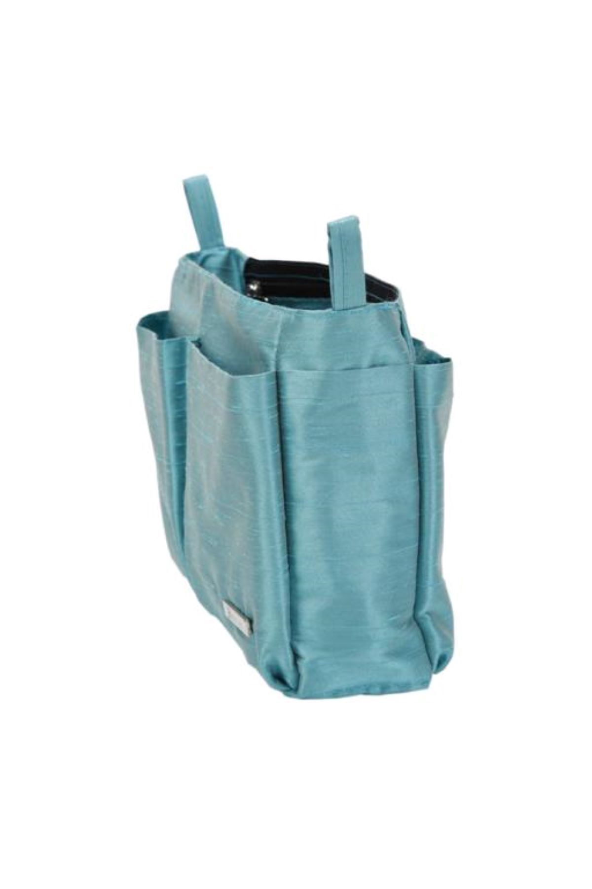 Bakras-Turquoise Blue Silk Slub - Organizer Bag, Gloria S/M 22Cmx16Cm 4
