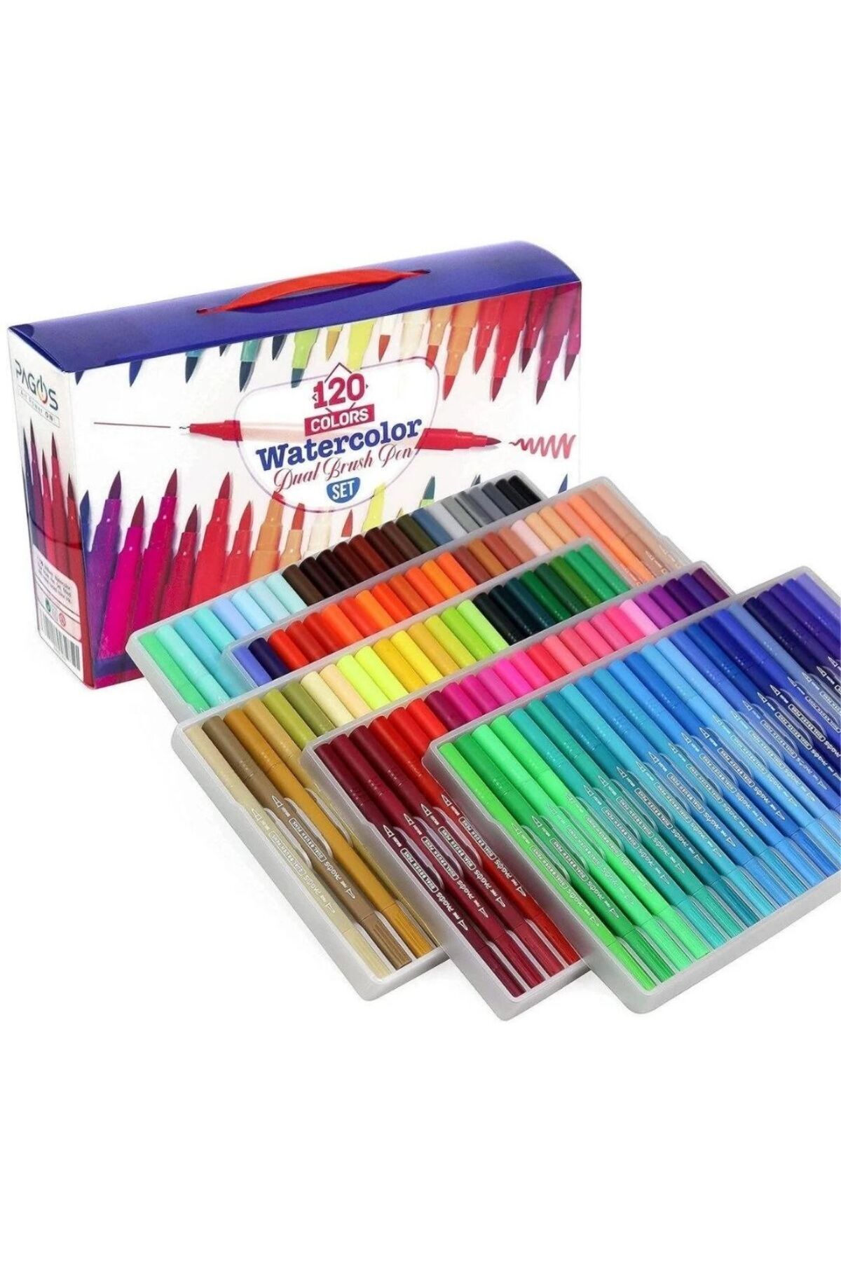 Art Tone-120 Color Professional Dual Brush Marker Set - Water Based, Unscented 1