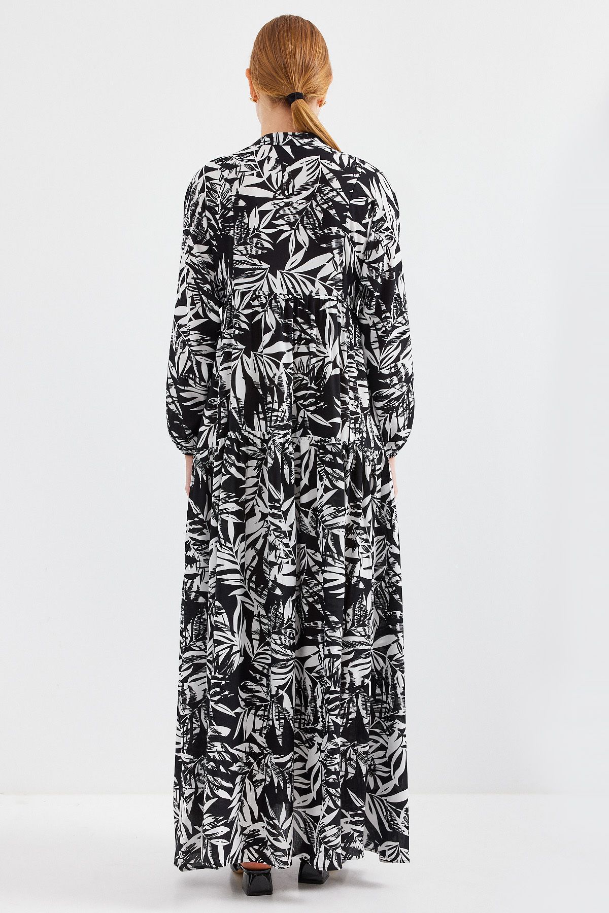 Bigdart-2423 Model - U. Black Authentic Patterned Dress 7