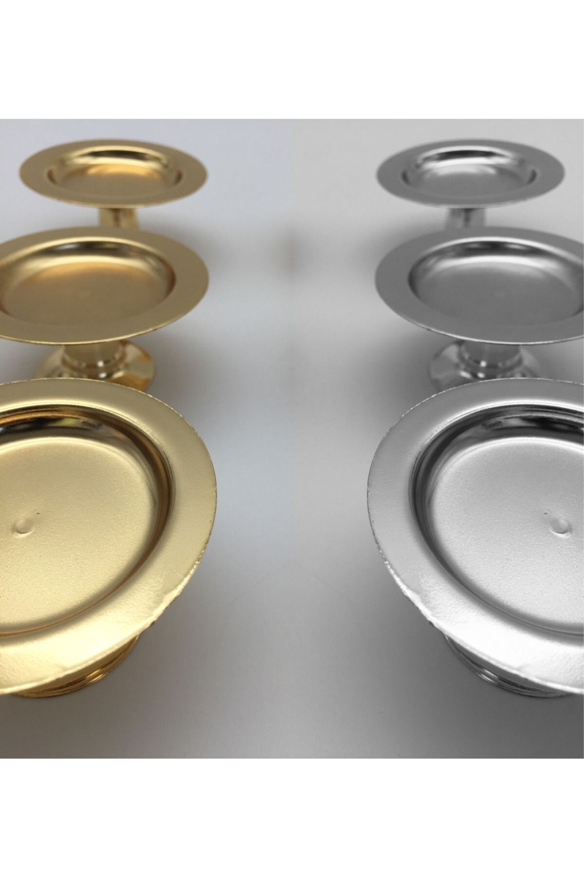 3 Gold 3 Silver Macaron Holders, Mini Turkish Delight Holders, Coffee Side Serving Bowls