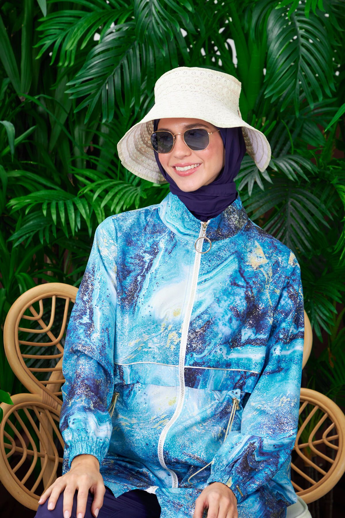 Moodbasic-MOODBASIC - Stright Curing Parachute Fabric Stylish Hijab Swimsuit (Not Included the Hat Product) 3