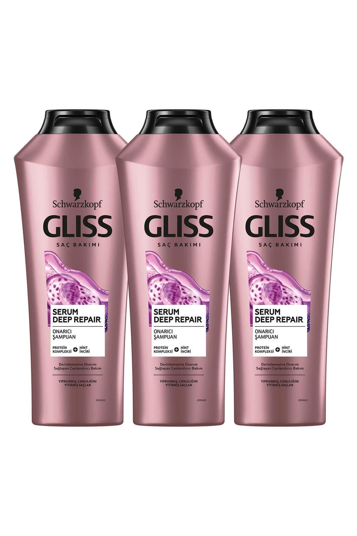 Gliss-Deep Repair Serum Repair Shampoo - 360 ml x 3 Pieces 1