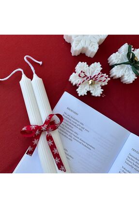 LUMİNA 2'li Çizgili Şamdan Mum