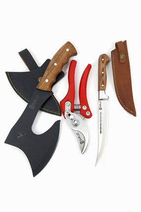 SürLaz Bağ Makası Budama Makası Bahçe Bıçağı 3 Parça Set