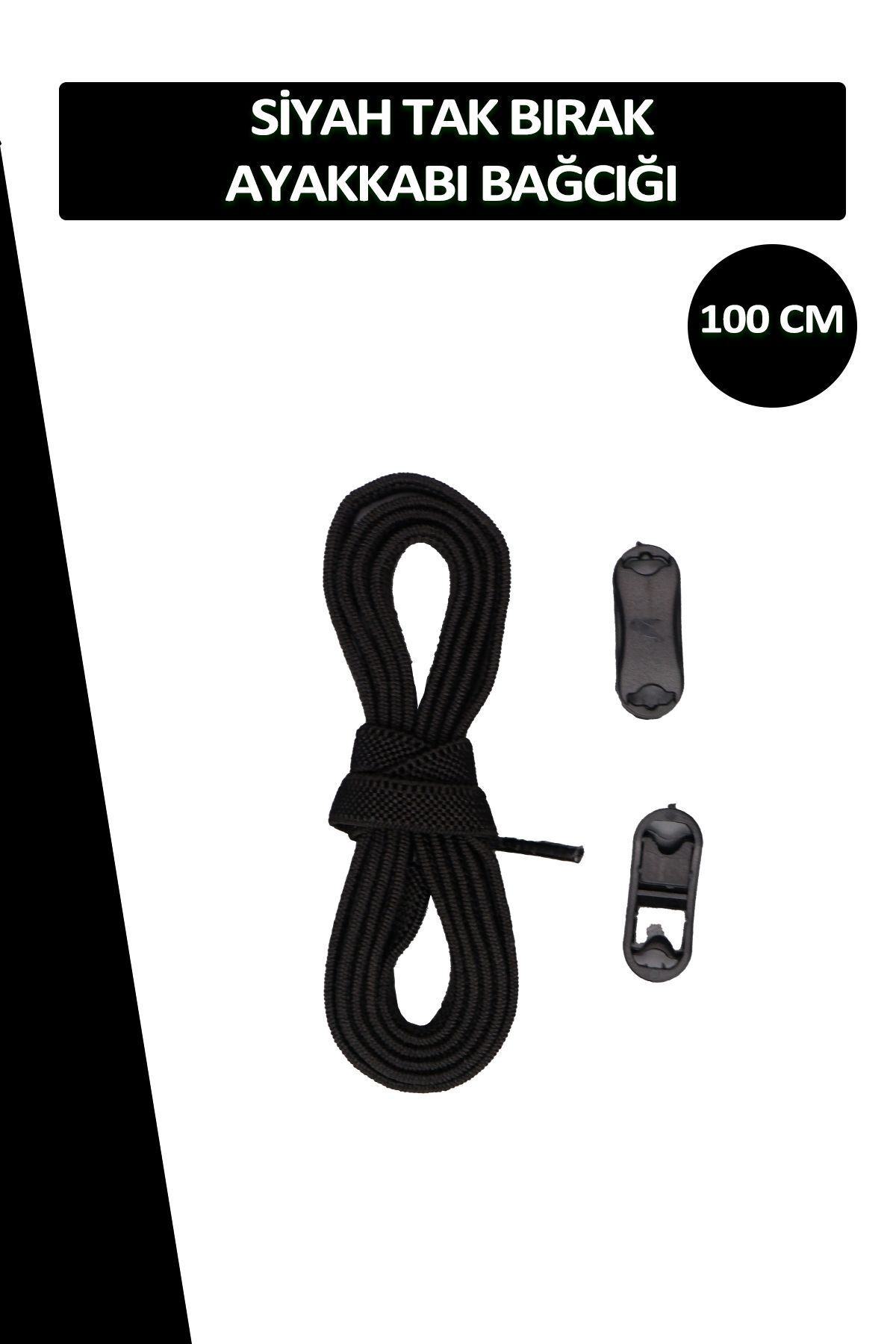 Dopar-Black Elastic Smart Flexible Laces Plug and Drop Shoelaces 1 Pair 100cm 2