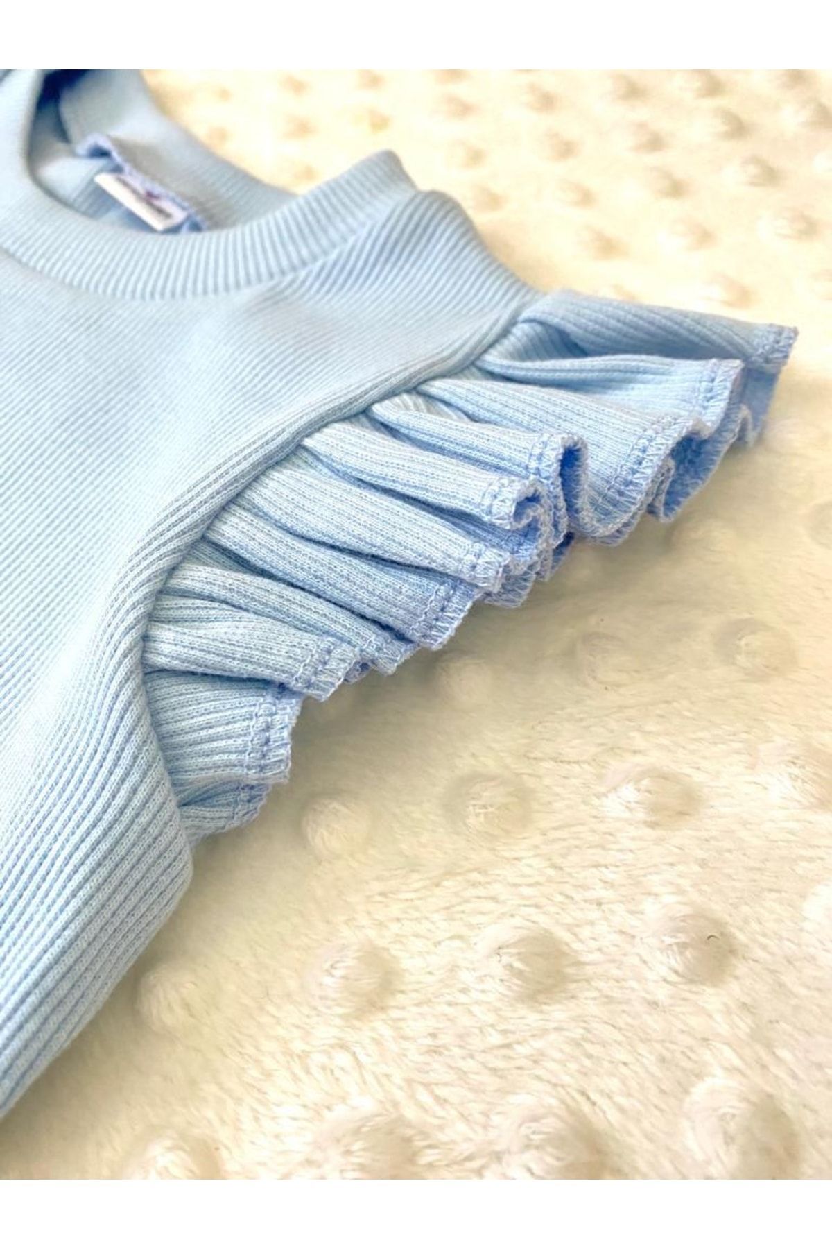 ARYA BABY Kaşkorse Kolu Fırfır Detaylı 2 Li Kız Şortlu Takım, Kız Alt-üst Takım fotoğrafı 7 (önizleme)