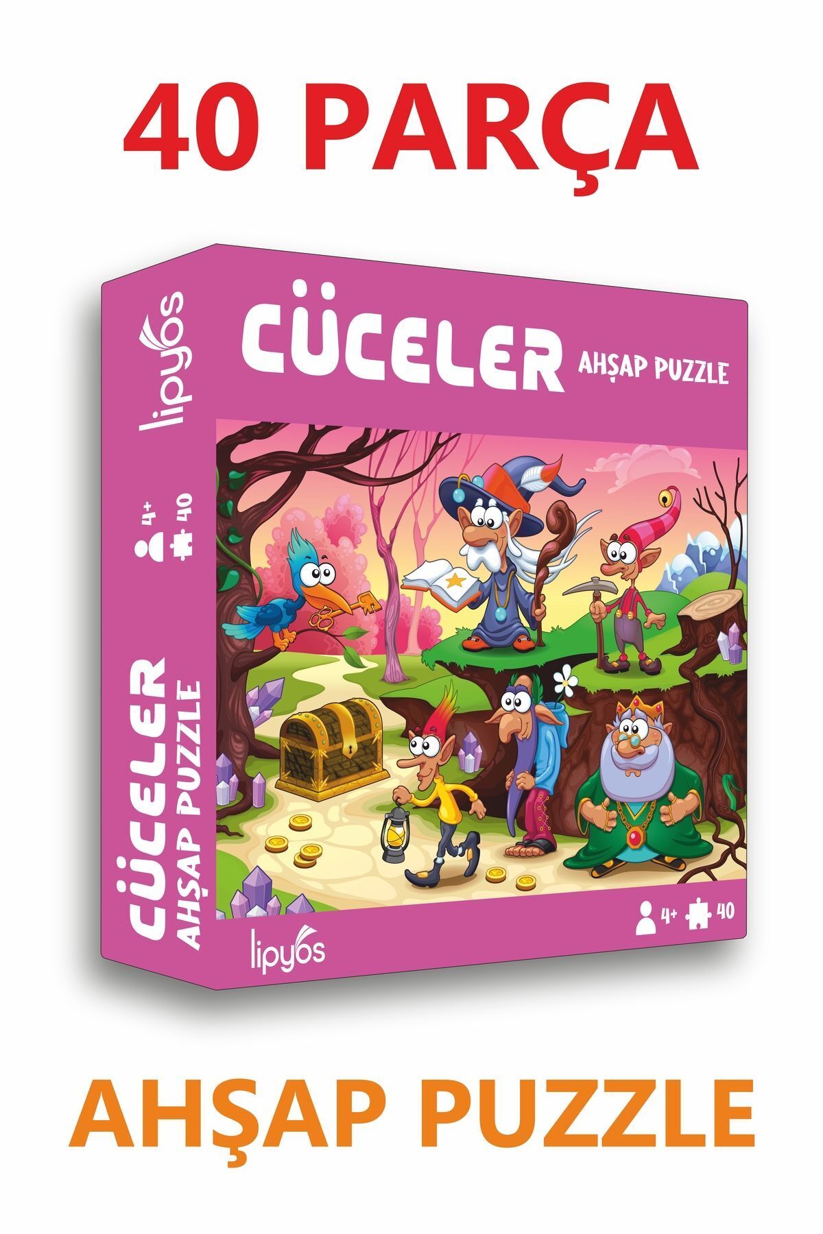 LİPYOS Masal Kahramanları ve Cüceler 40 Parça Mini Ahşap Puzzle fotoğrafı 2 (önizleme)