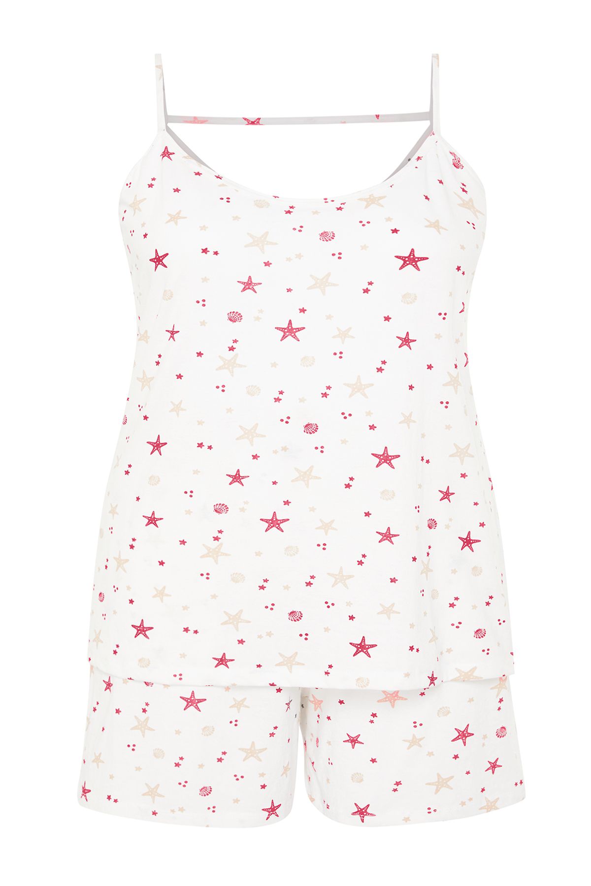 Trendyol Curve-Starfish Patterned Pink Knitted Pajama Set - TBBSS24AI00140 7