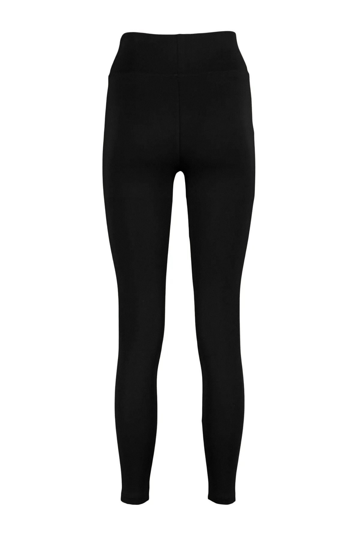 Trendyol Collection-Schwarze High Waist Basic Interlock Strickstrumpfhose mit elastischem Bund TWOAW20TA0047 6