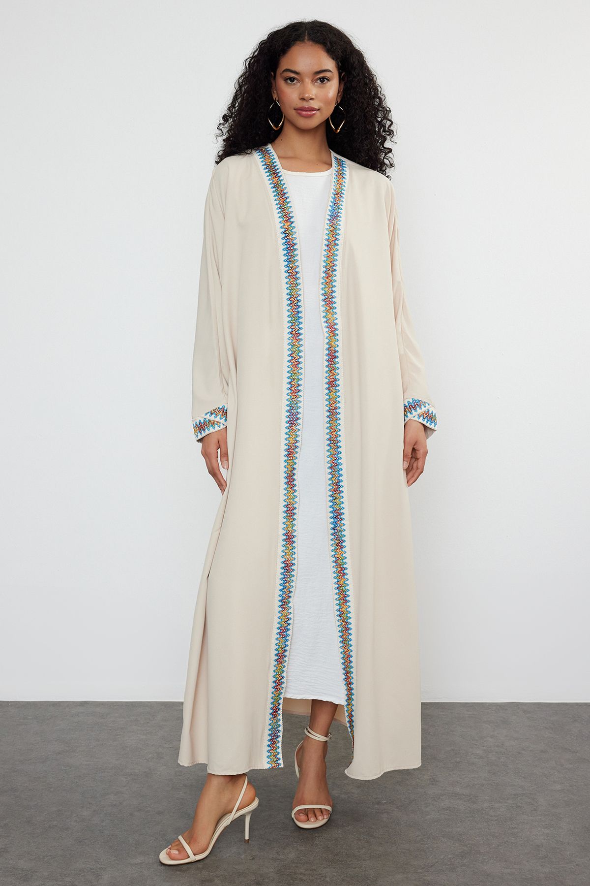 Trendyol Modest-Λεπτομερές υφαντό καπάκι & Ferace & Abaya & Kimono TCTSS24KF00033 5