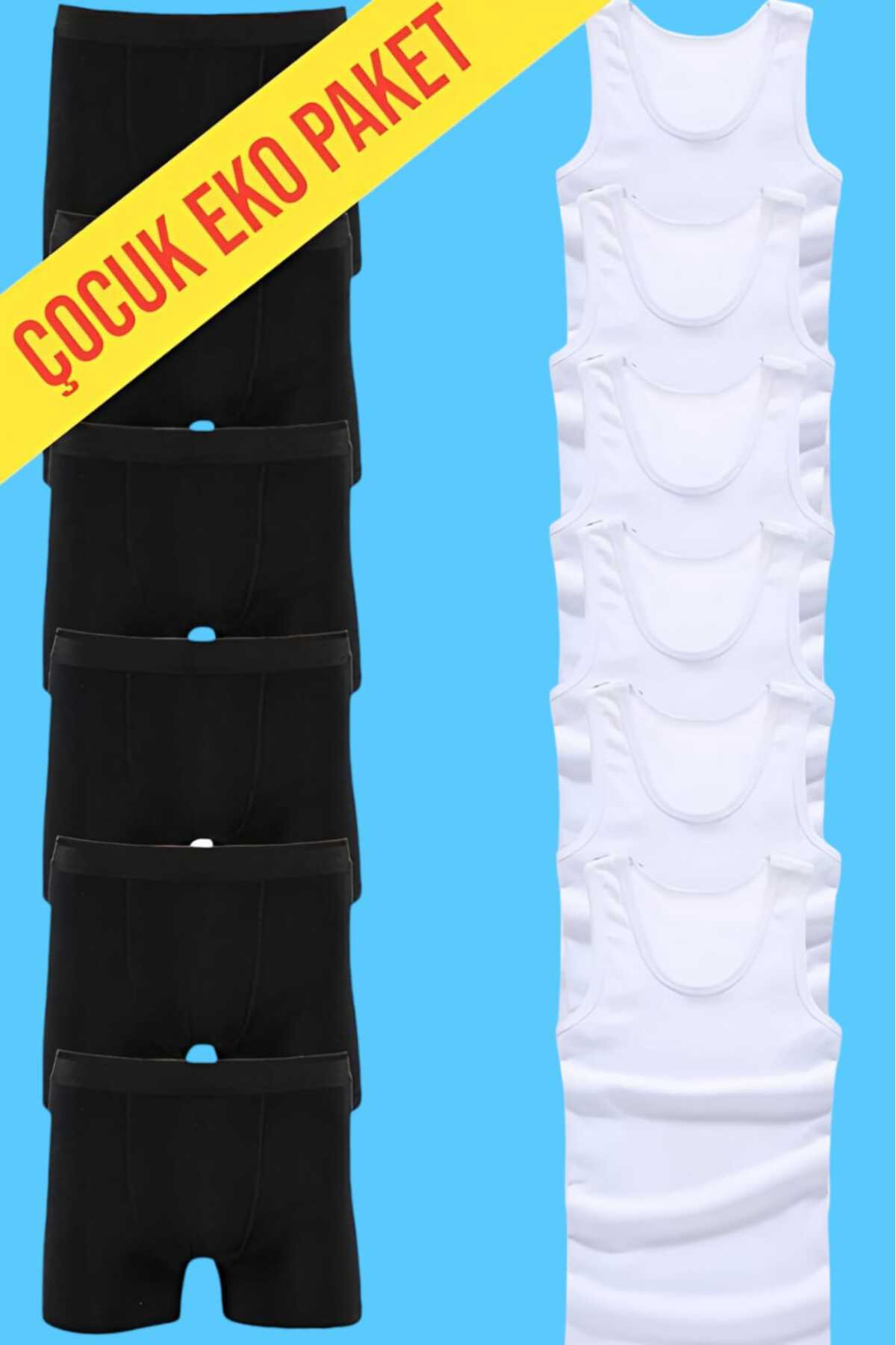 Tezzgelsin Erkek Çocuk Ikili Set Pamuklu Penye 6 Atlet 6 Boxer fotoğrafı 5 (önizleme)