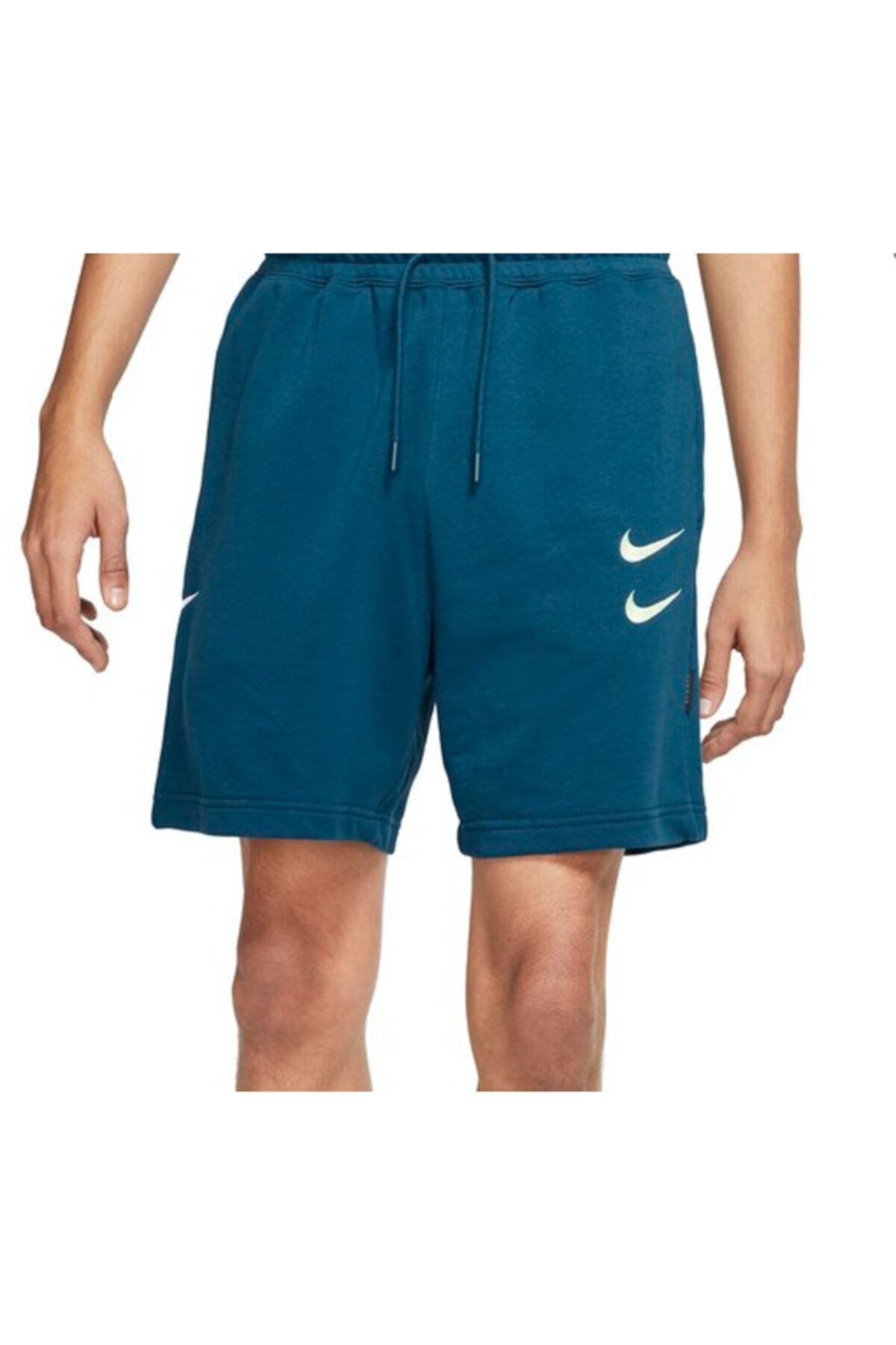 Nike Men s Navy Blue Shorts Double Swoosh French Terry Sportswear Trendyol