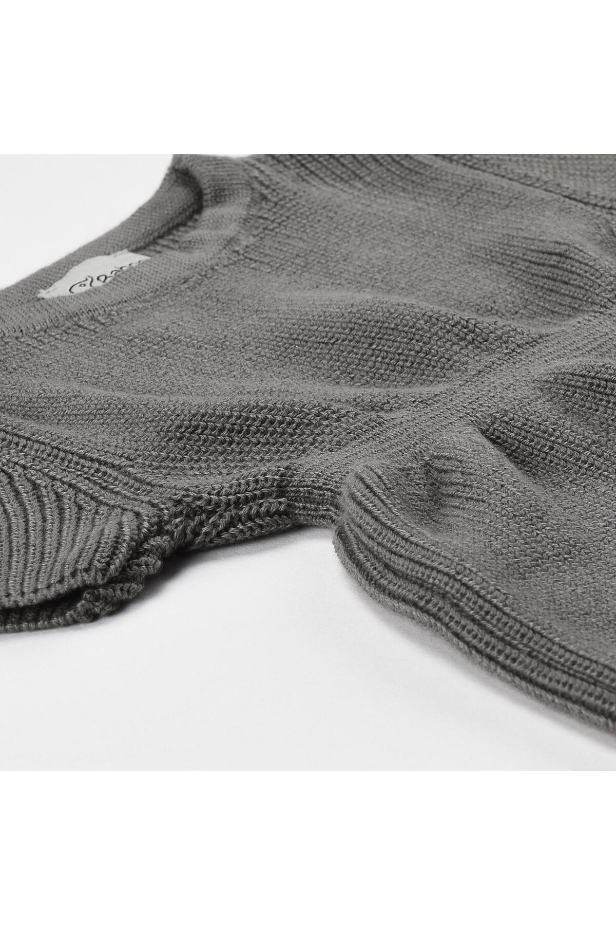 Baboo-Gray Organic Cotton Baby and Children's Knitted Dress 3