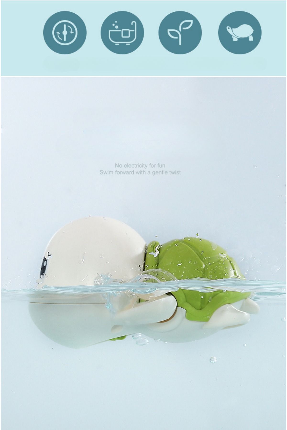 CARA CARO Kurmalı El Göz Gelişimini Destekleyen Bebek Su Oyunu Kaplumbağa Banyo Arkadaşı Suda Yüzen Oyuncak fotoğrafı 4 (önizleme)