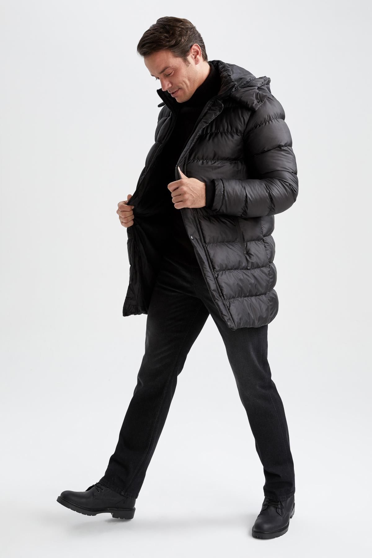 DeFacto-Slim Fit Pufferjacke mit Kapuze - Y7149az22wn 4