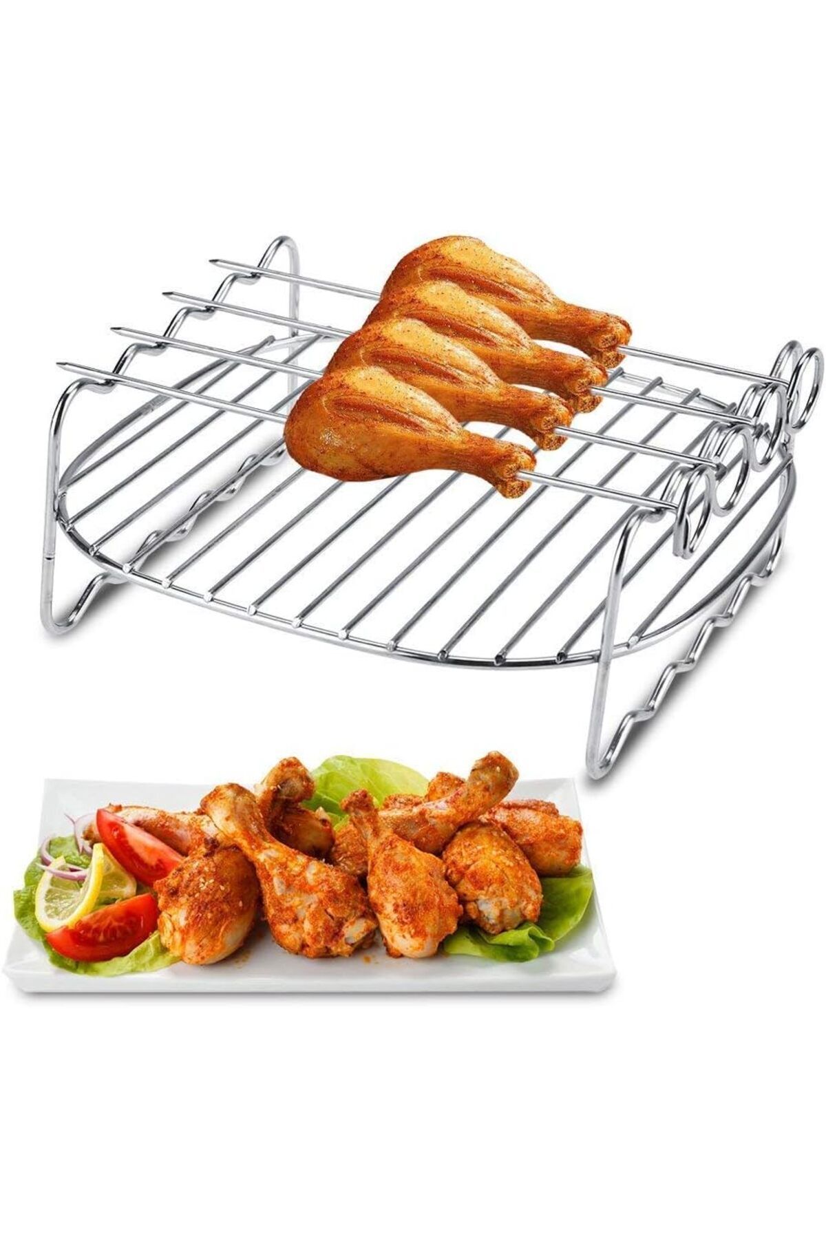 Philips Hd9630,hd9650,hd9867 Airfryer Uyumlu Fritöz Izgara Teli Şiş Kebap Aksesuar Seti 6