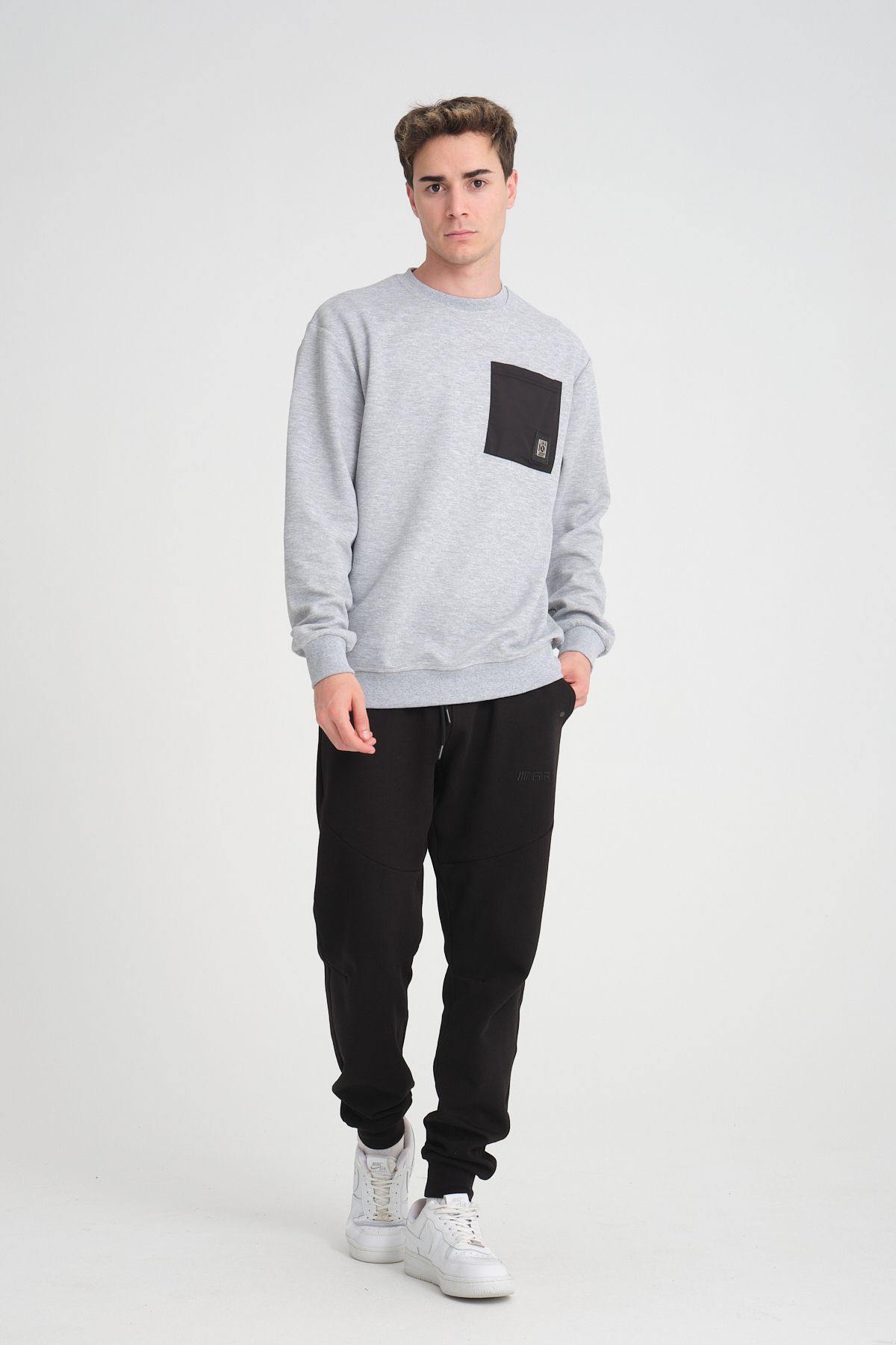 Erkek Yumuşacık Kumaşlı Oversize Fit Yuvarlak Yakalı GİRİ Sweatshirt