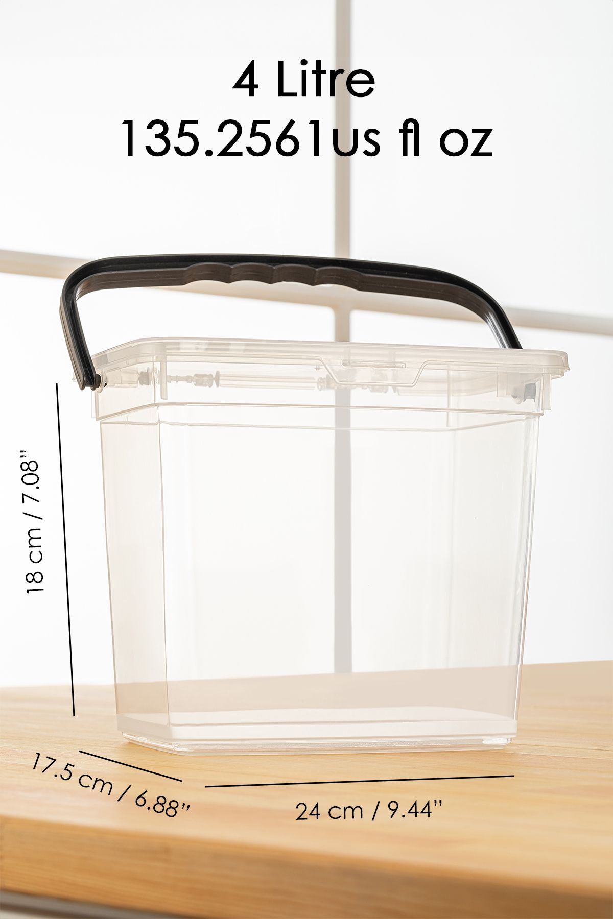 Meleni Home-2 Piece Detergent, Flour and Leg Storage Container-Erzak Storage Box Transparent 2 x 4 Lt 3