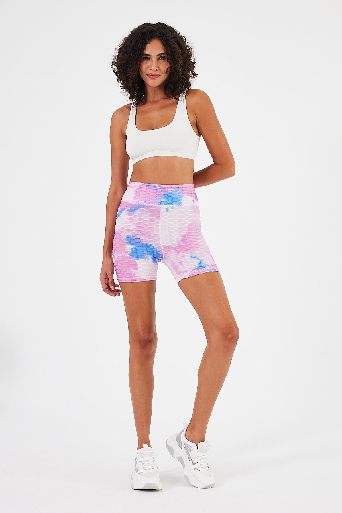 Penyelux-Flexible and Fitness Women's Mini Shorts Leggings - Purple 3