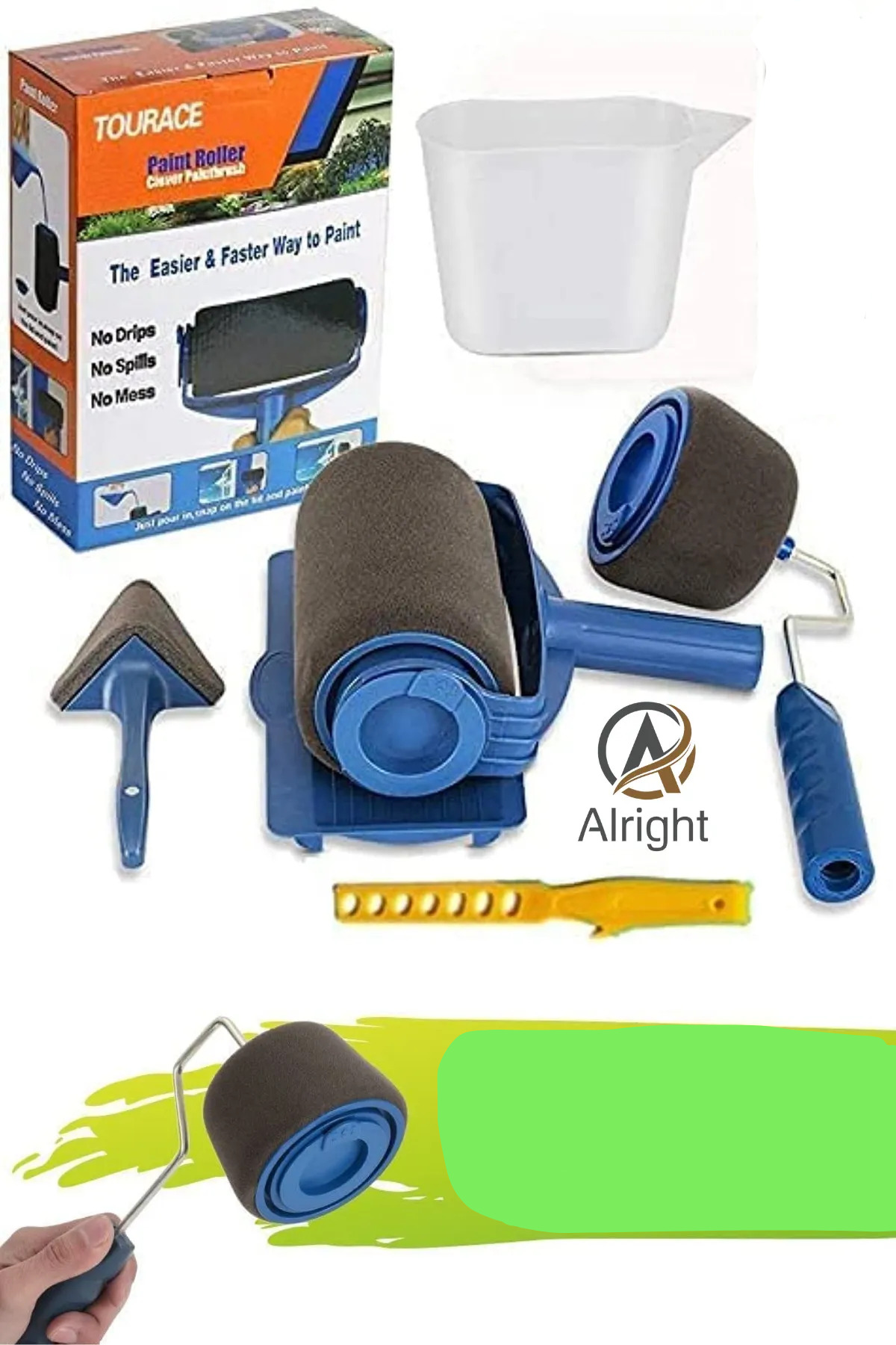 Alright Pain Runner Yeni Profesyonel Damlatmayan Boya Badana Seti 5 Li Set (Painting Set)