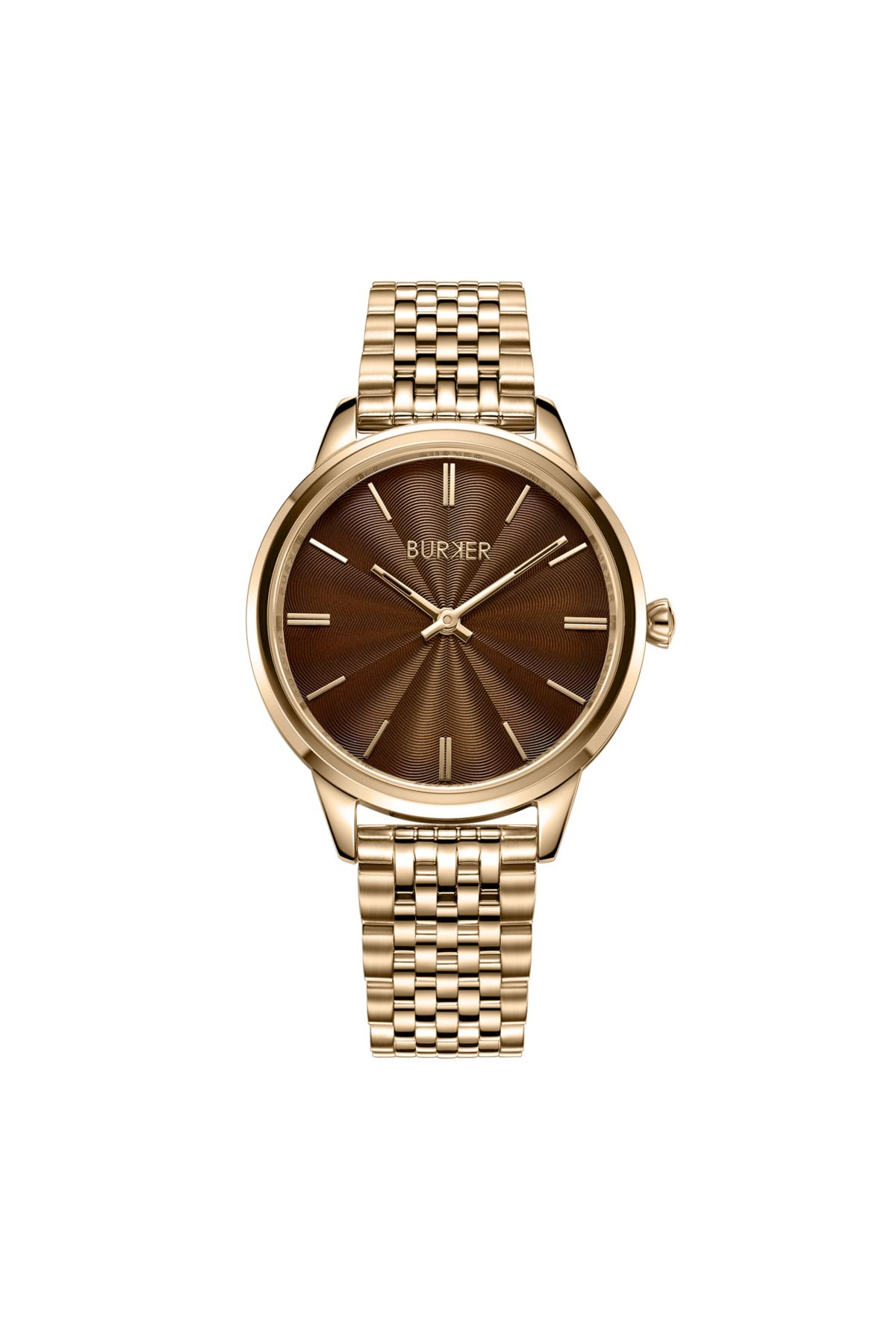 Burker-Damenuhr Emily Gold Braun 1