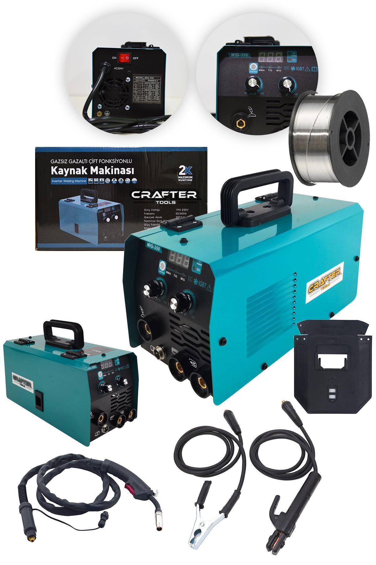 CRAFTERTOOLS Germany 300 Amper Mma-tıg-mıg 3 Fonksiyonlu Invertör Ve Gazsız Gazaltı Kaynak Makinesi M300