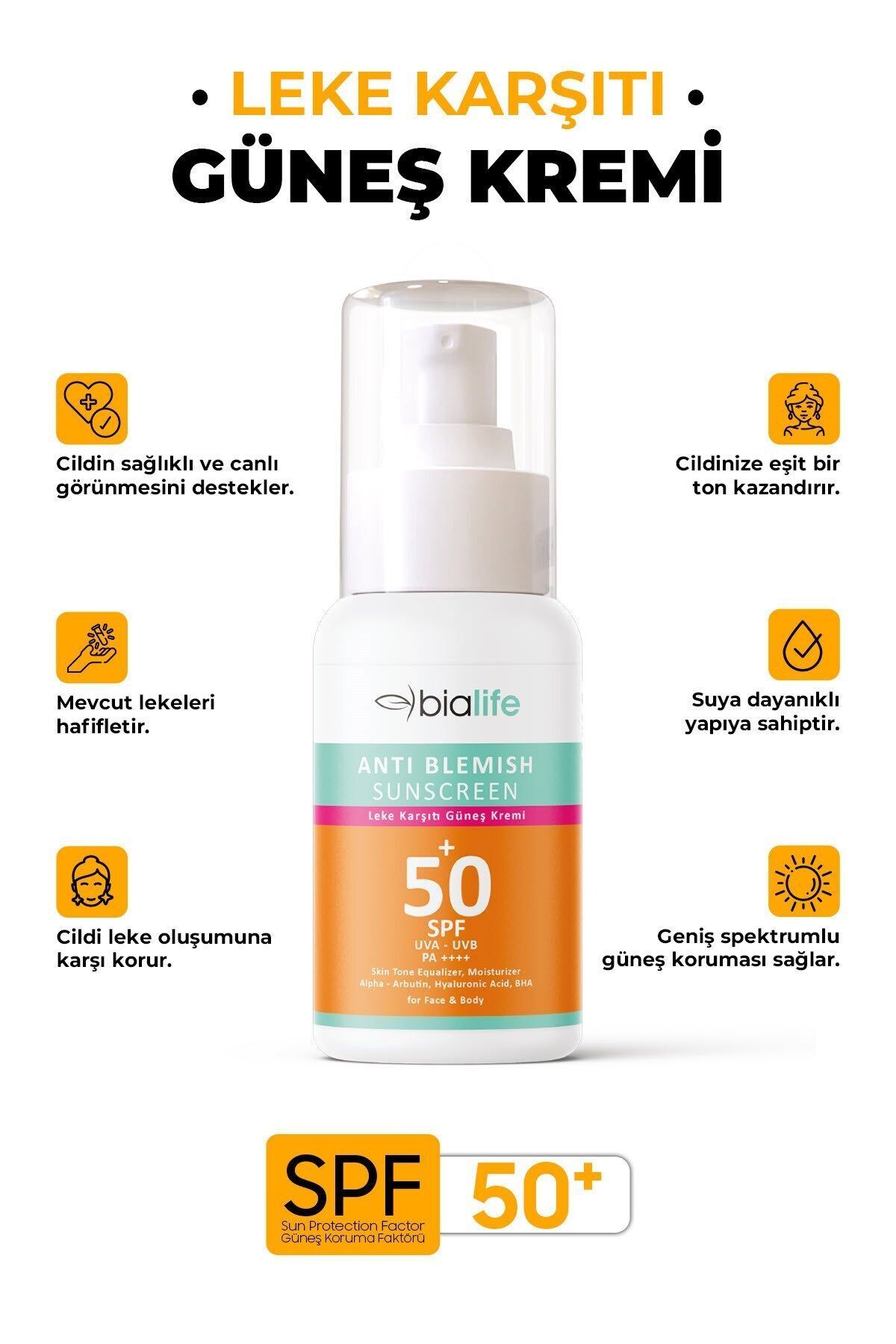 کرم ضد لک و یکسان کننده تون با SPF 50+ - Bialife bialife