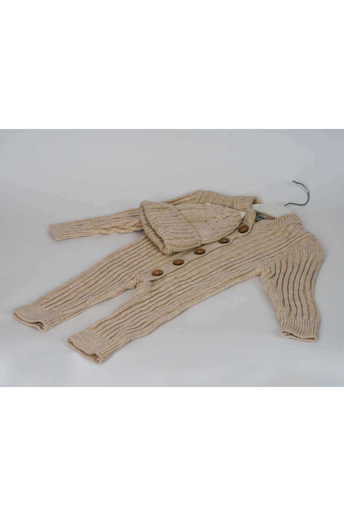 dapki Fitilli Şapkalı Tulum Triko 3-6 6-9 Ay Bebek Kışlık fotoğrafı 3 (önizleme)