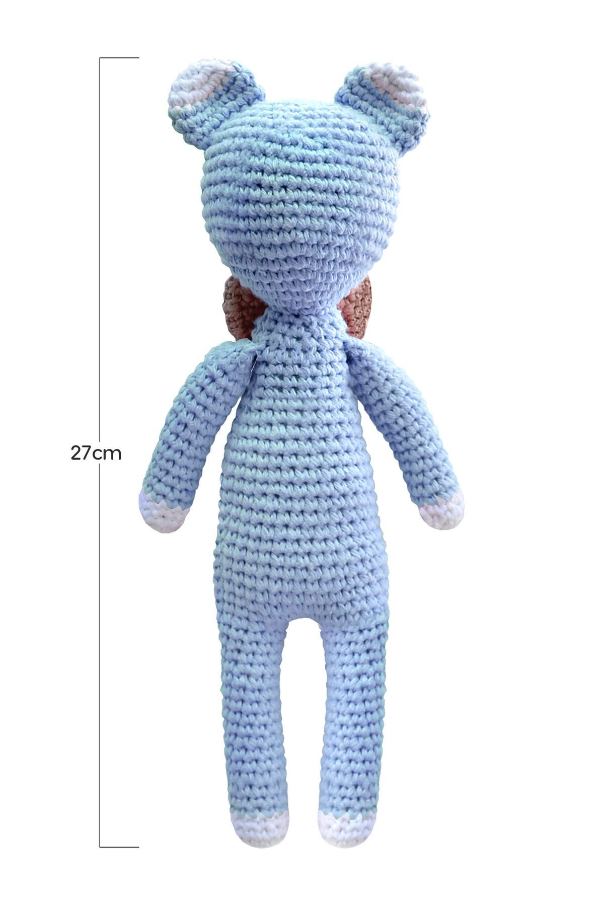 flamintoy Bebek Hediye Seti Uyku Arkadaşı Emzik Zinciri Diş Kaşıyıcı Çıngırak Amigurumi Oyuncak Bebek fotoğrafı 3 (önizleme)