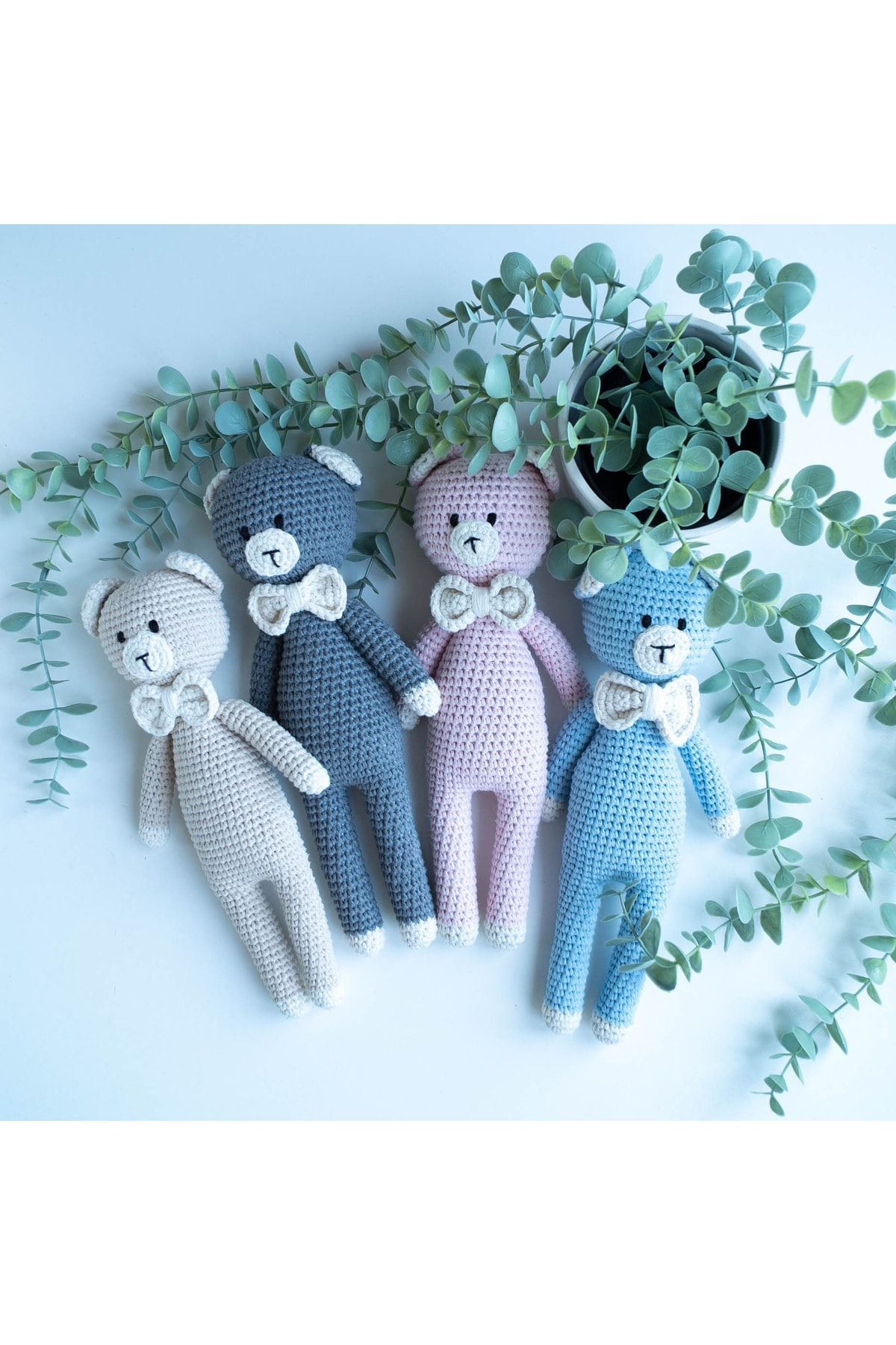 flamintoy Şirin Ayıcık Seti Hediye Uyku Arkadaşı Emzik Zinciri Diş Kaşıyıcı Çıngırak Amigurumi fotoğrafı 3 (önizleme)