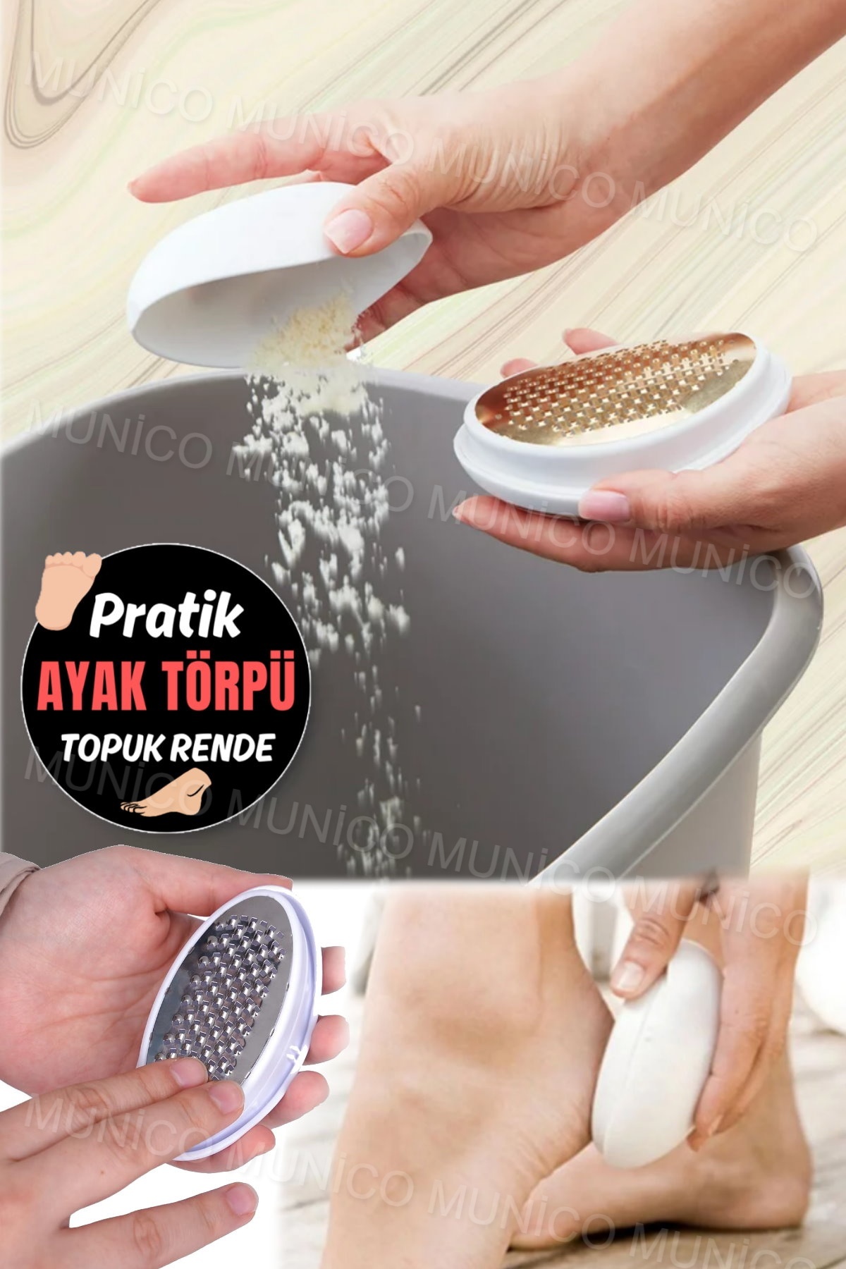 Munico Sert Nasırları ve Kuru Cildi Pürüzsüz Yumuşak Ayakları Ortaya Çıkarmak İçin Güvenli Acısız Bir Törpü