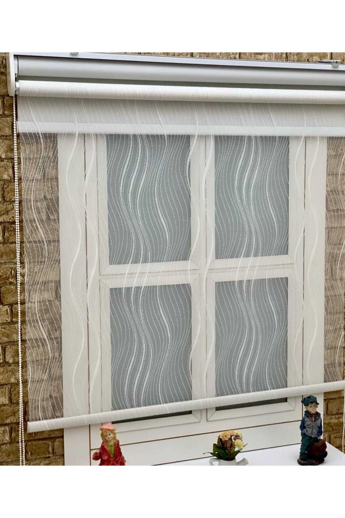 New Season 1st Quality Skirt Flat Double System Tulle + Roller Blind