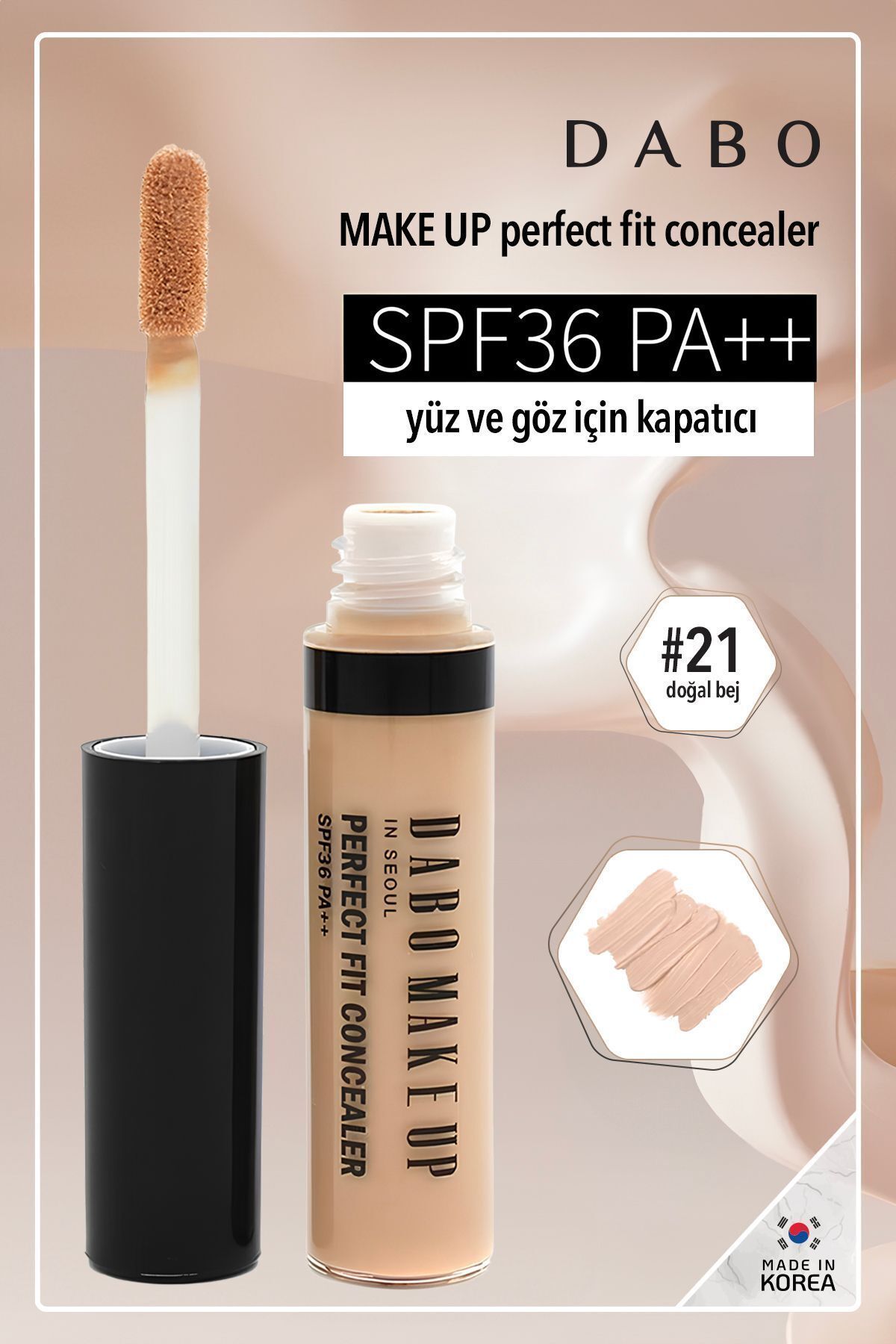 Dabo-Vanilla Beige Concealer -#21 Perfect Fit Make Up 5ml Made In Korea 3