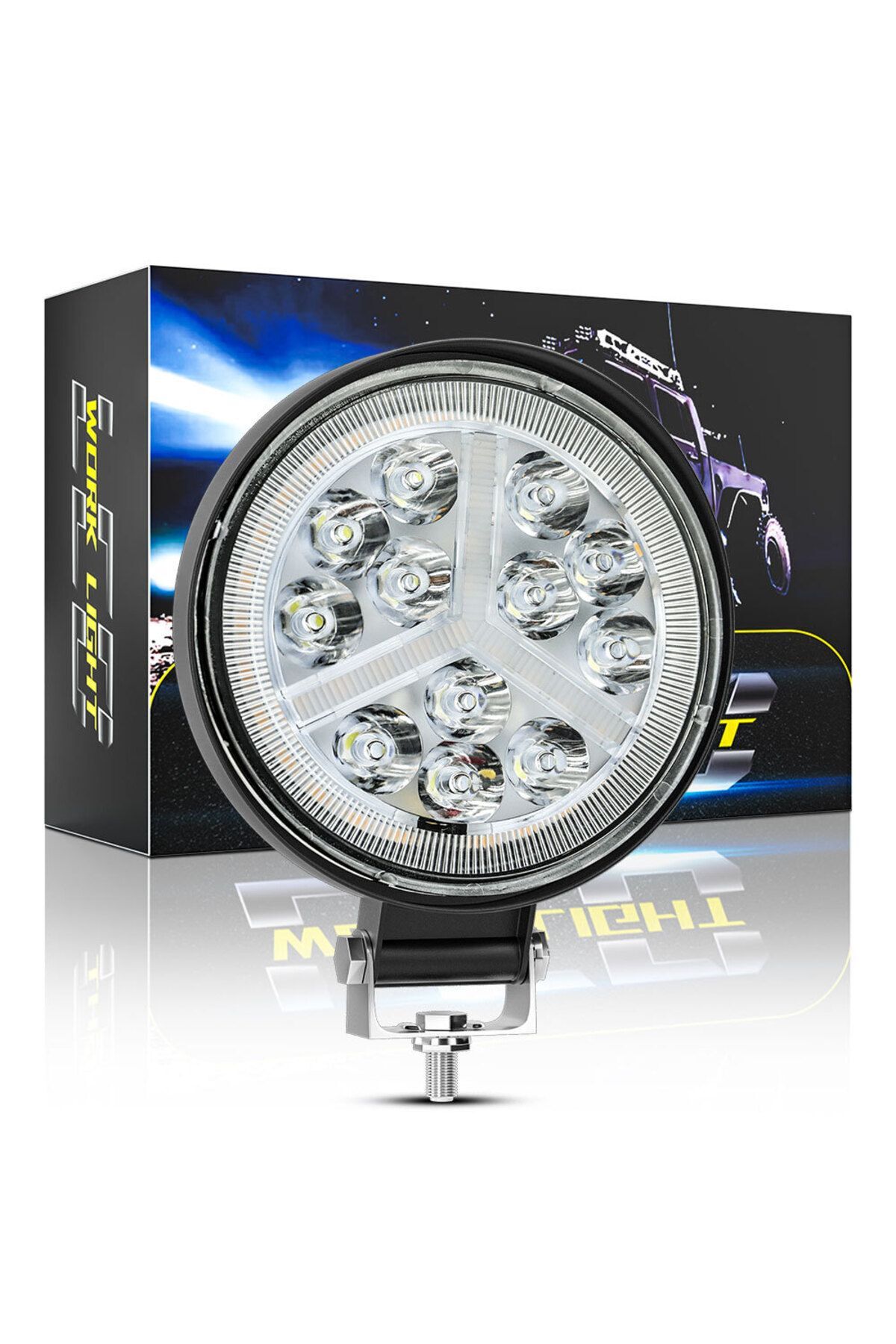 DEKOHOP Off Road 16 Led Çalışma Lambası DRL Sarı Renk Sinyal Flash Arazi Aracı  Tır Kamyon Tekne Sis Farı