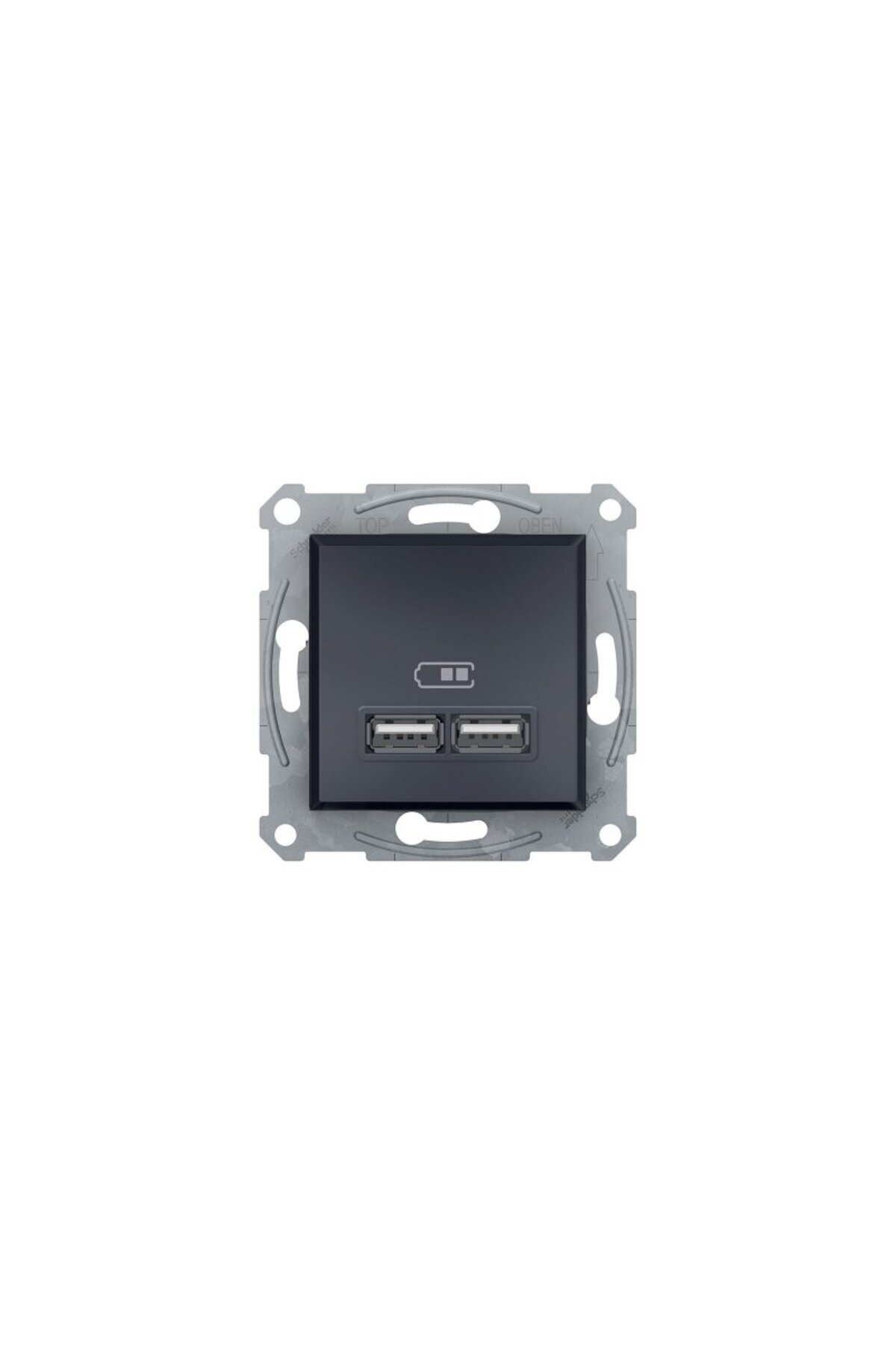 Schneider Electric ASFORA 2LI USB TYPE-A 2,1A ANTRASIT