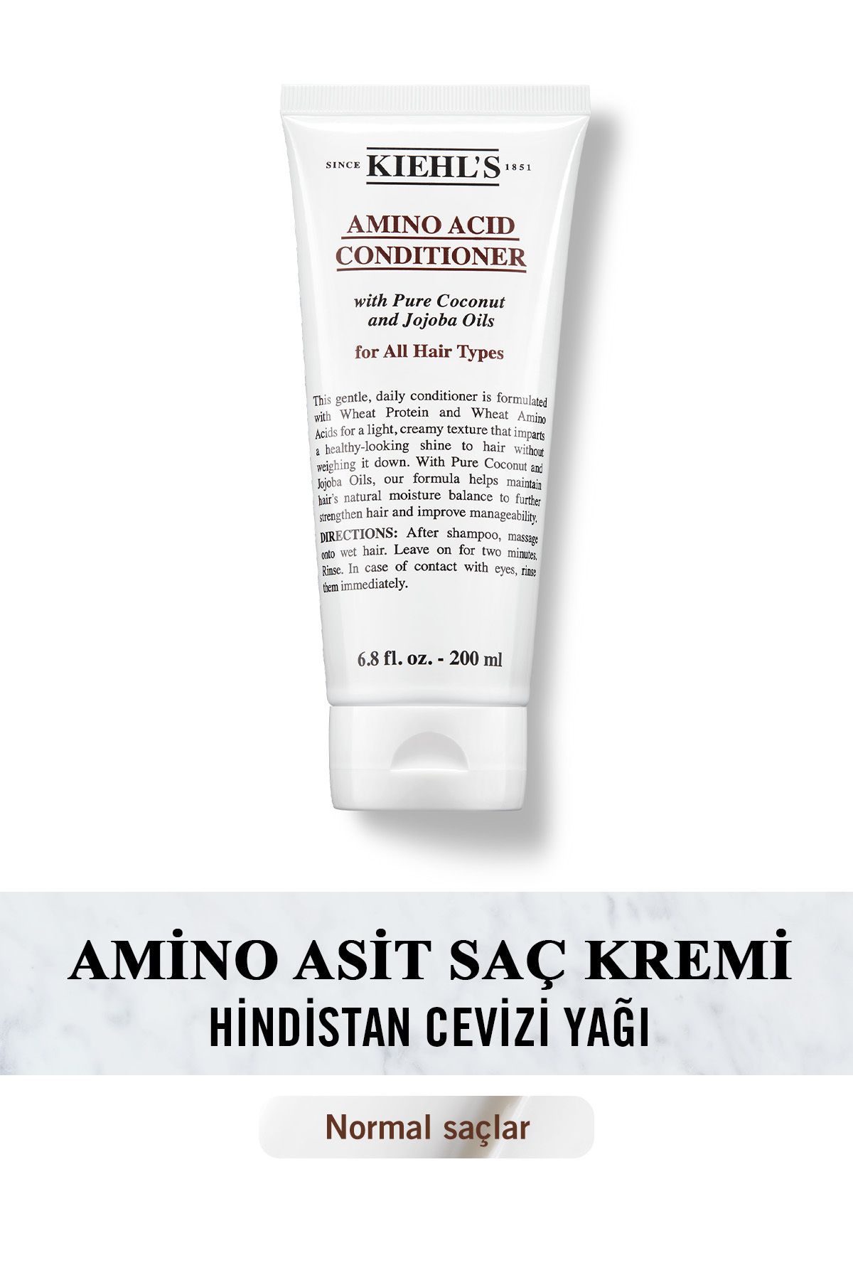 نرم کننده اسید آمینه با روغن نارگیل برای موهای معمولی 200 میلی لیتر Kiehl's