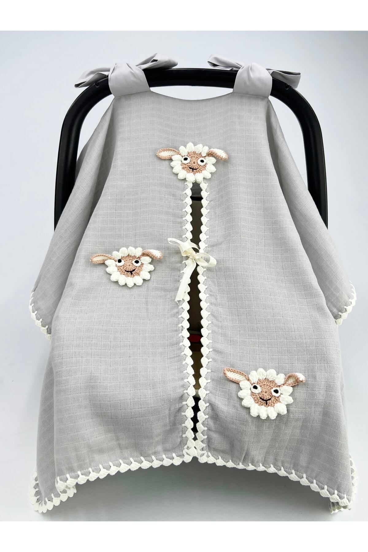 Atölye Eda Exclusive Exclusive El Işi Kuzulu Müslin Puset Örtüsü fotoğrafı 2 (önizleme)