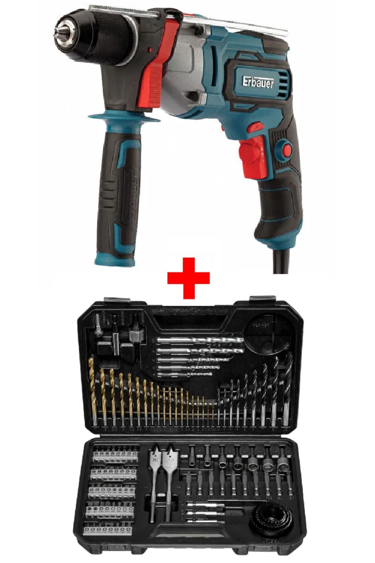 Erbauer 650 Watt Impact Drill 103 Piece Drill Bit and Screwdriver Bit Tollbox Trendyol