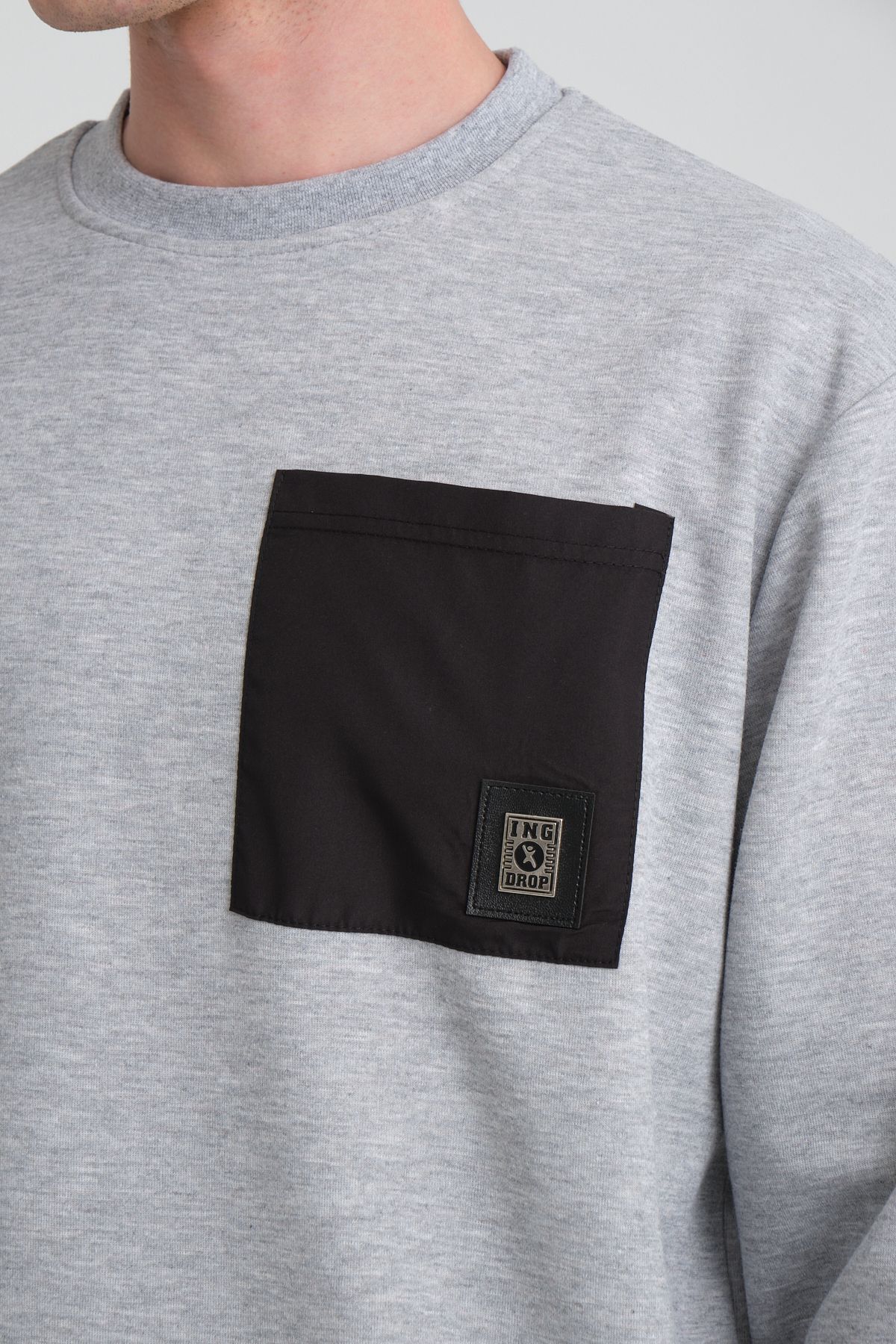 Erkek Yumuşacık Kumaşlı Oversize Fit Yuvarlak Yakalı GİRİ Sweatshirt