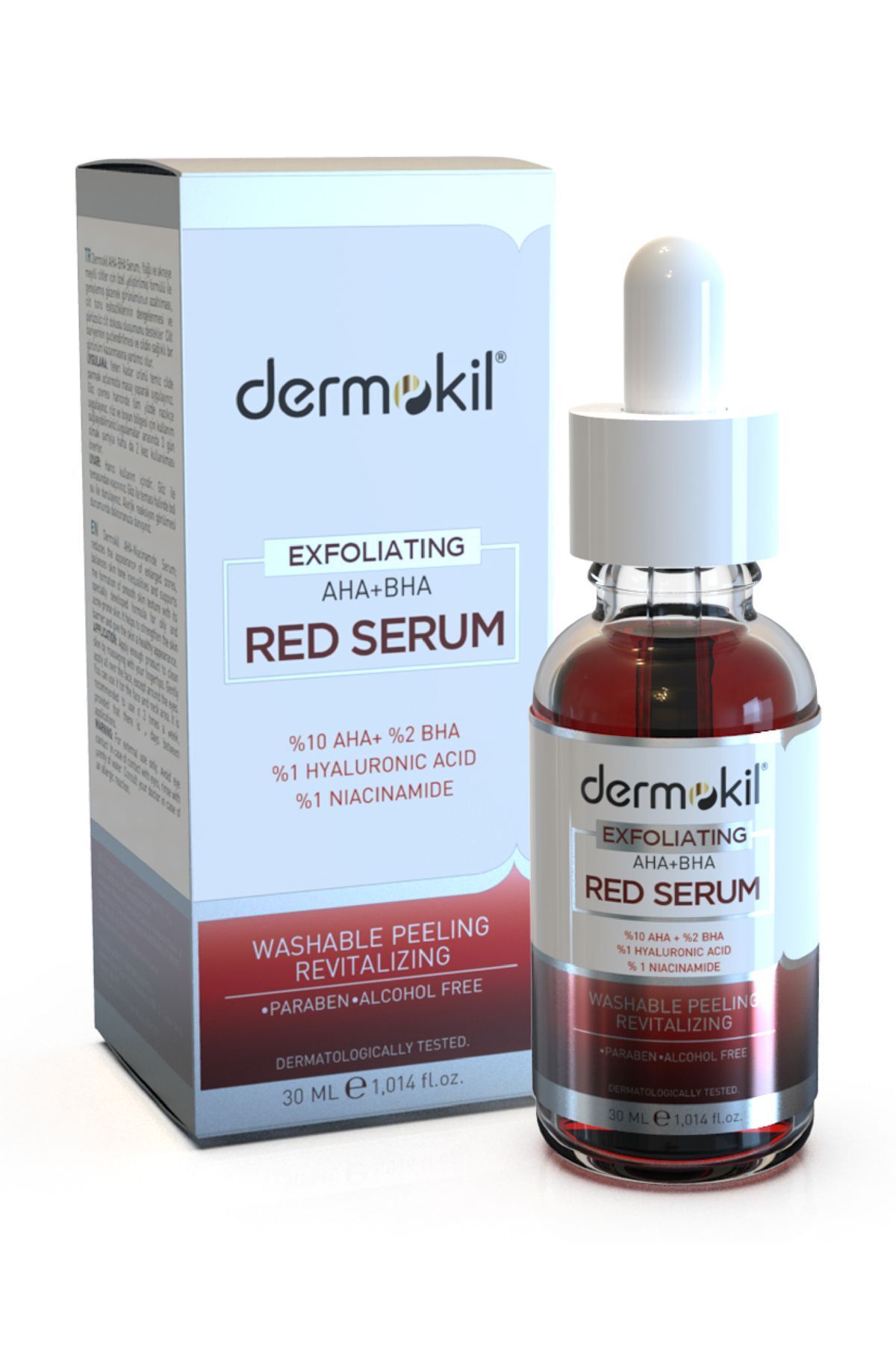 سرم لایه بردار قرمز Aha+bha 30 میلی لیتر Dermokil