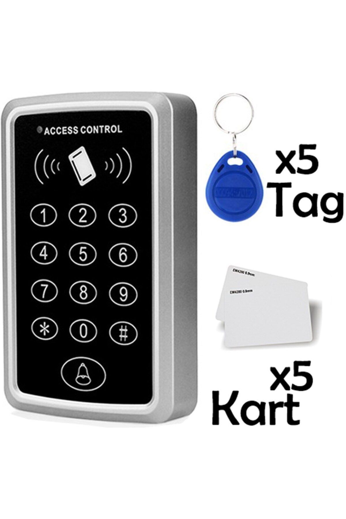 SONEX Rfid Şifreli Kapı Kilidi + 5 Adet Kart + 5 Adet Anahtarlık