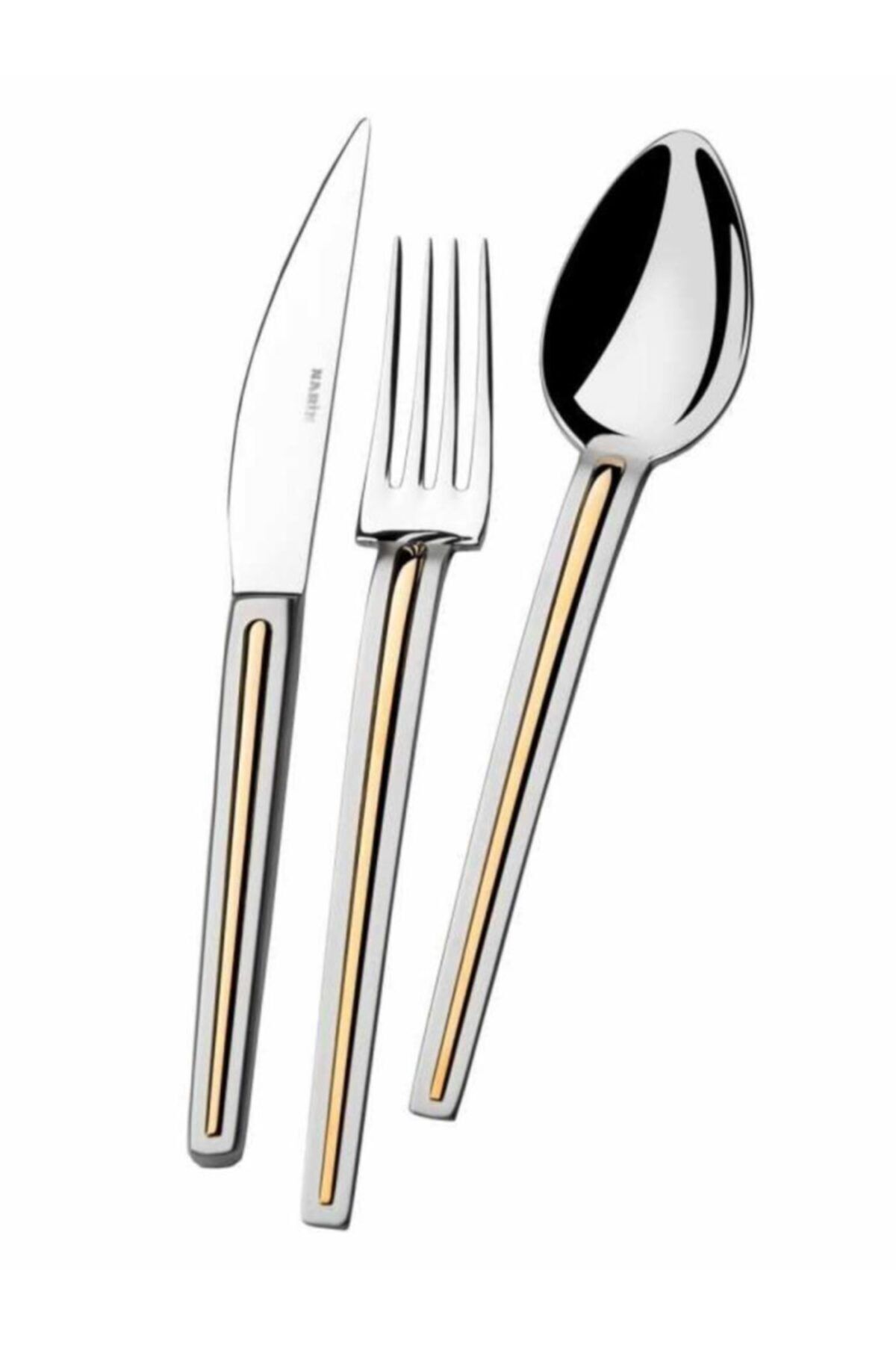 Narin-Elegant Series Gold Patterned Fork, Spoon, Knife Set 89 Piece Box Set 2