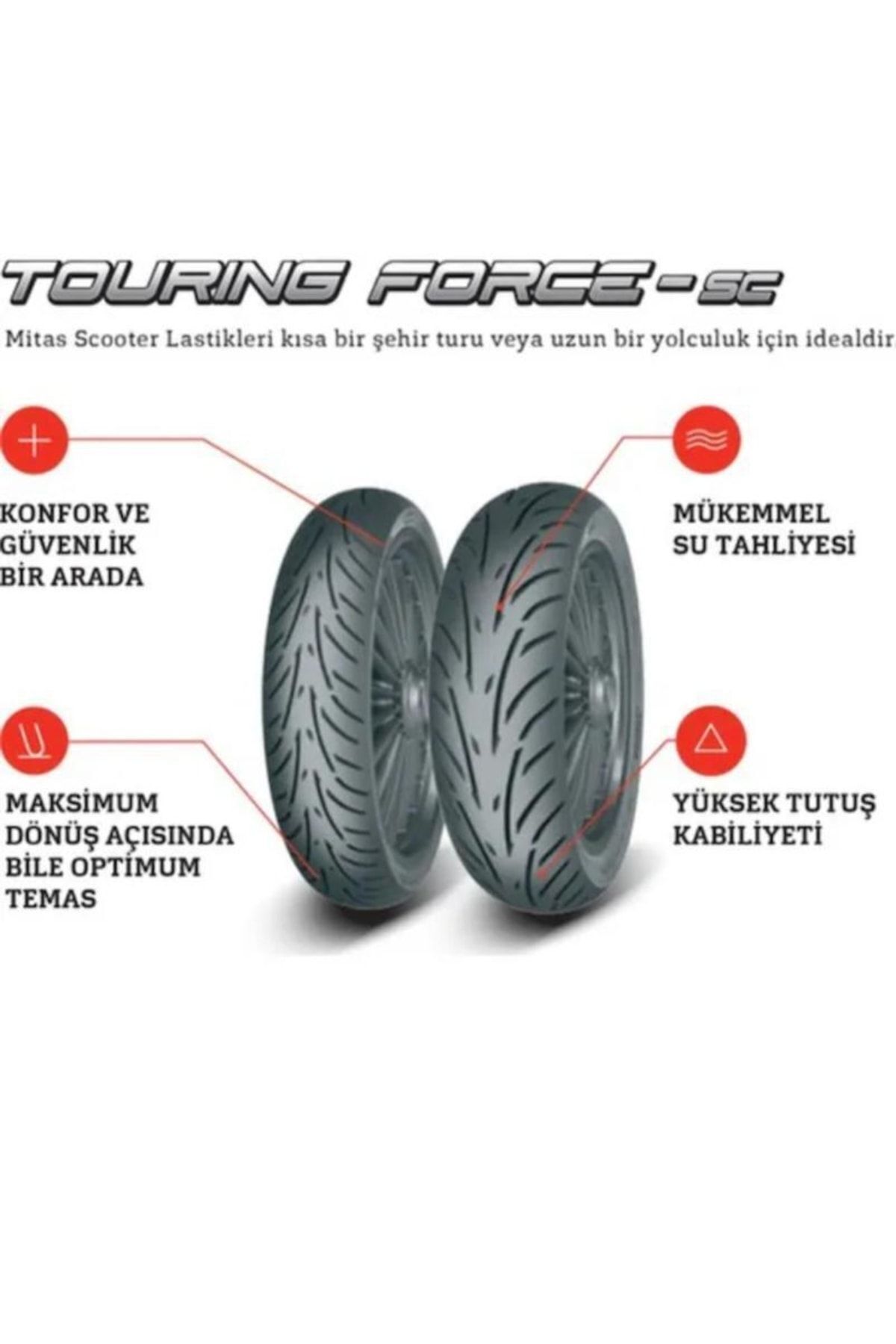 Pneumatico Moto Mitas Touring Force SC 150/70-14 66S TL, Per Estate