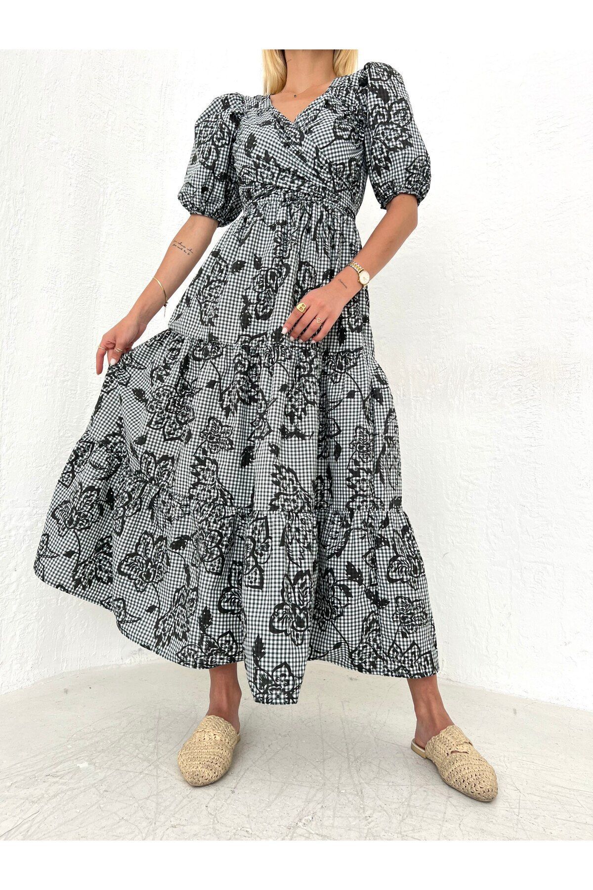 SHUGAA KRUVAZE POPLİN UZUN ELBİSE