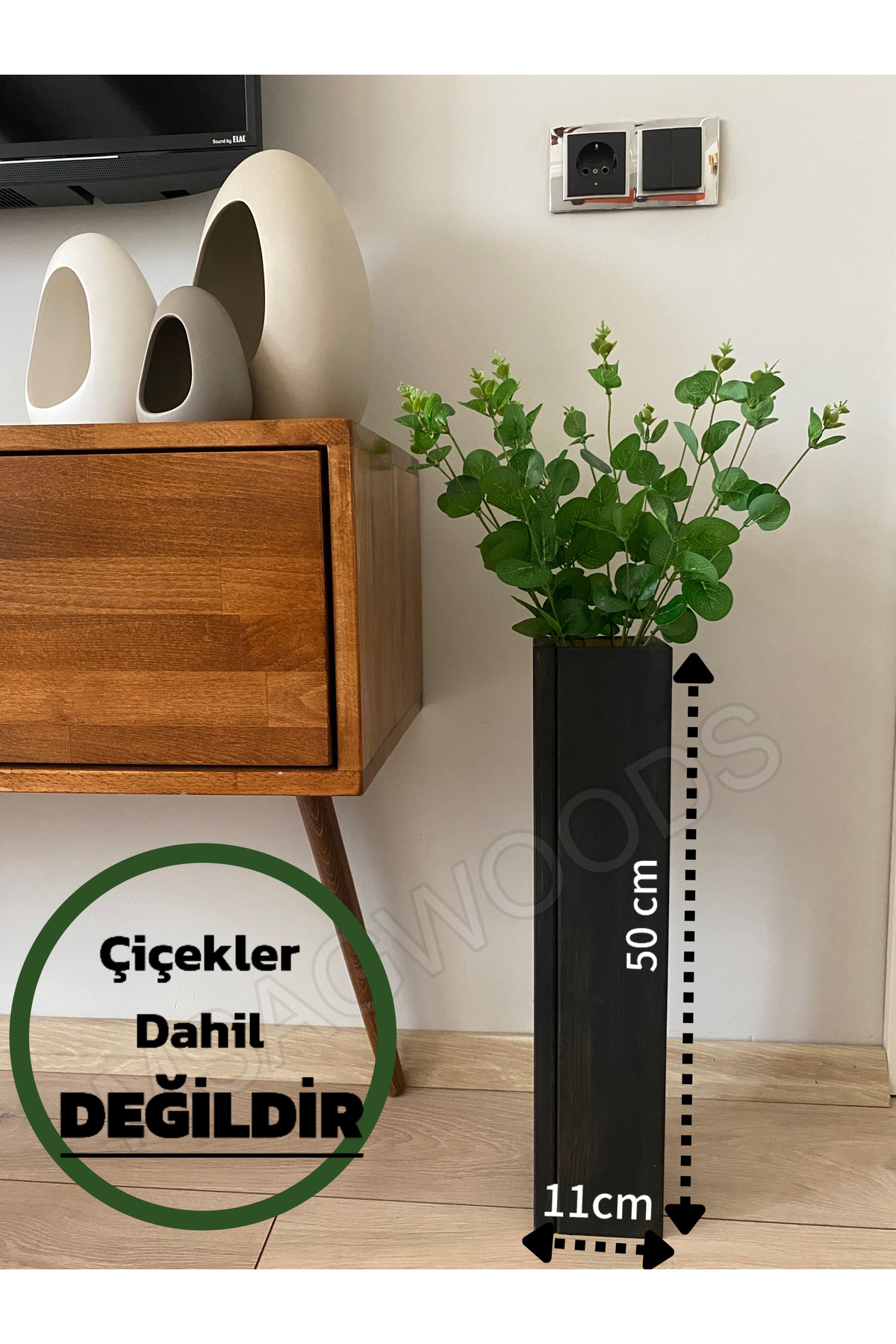 WOODEN VASE FLOWERBED BOHEMIAN HOME OFFICE DECOR HOME GIFT FLOWER POT
